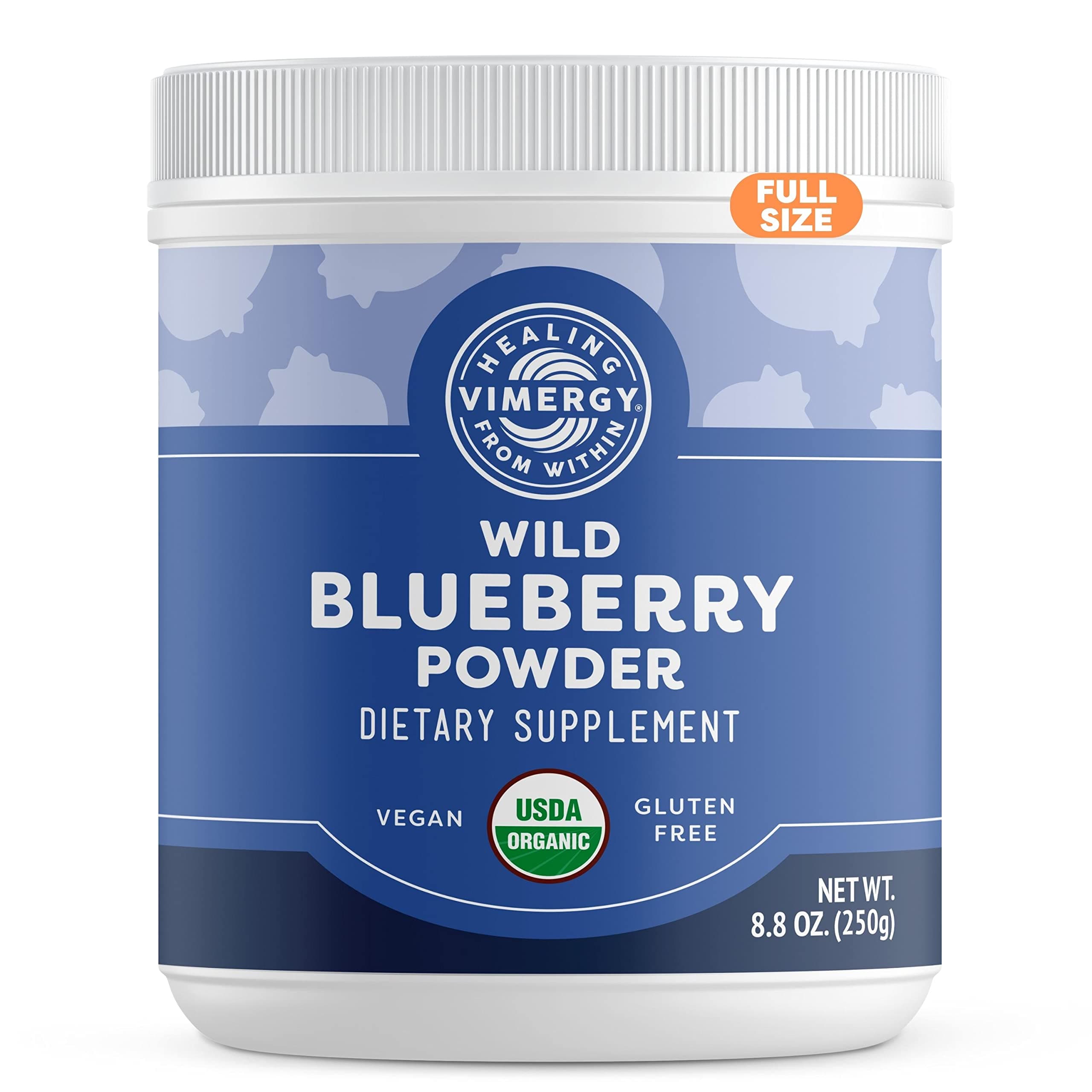 Vimergy Wild Blueberry Powder –Protects Brain Health* - Supports Cardiovascular Function* – USDA Organic, Vegan & Gluten-Free – 250g