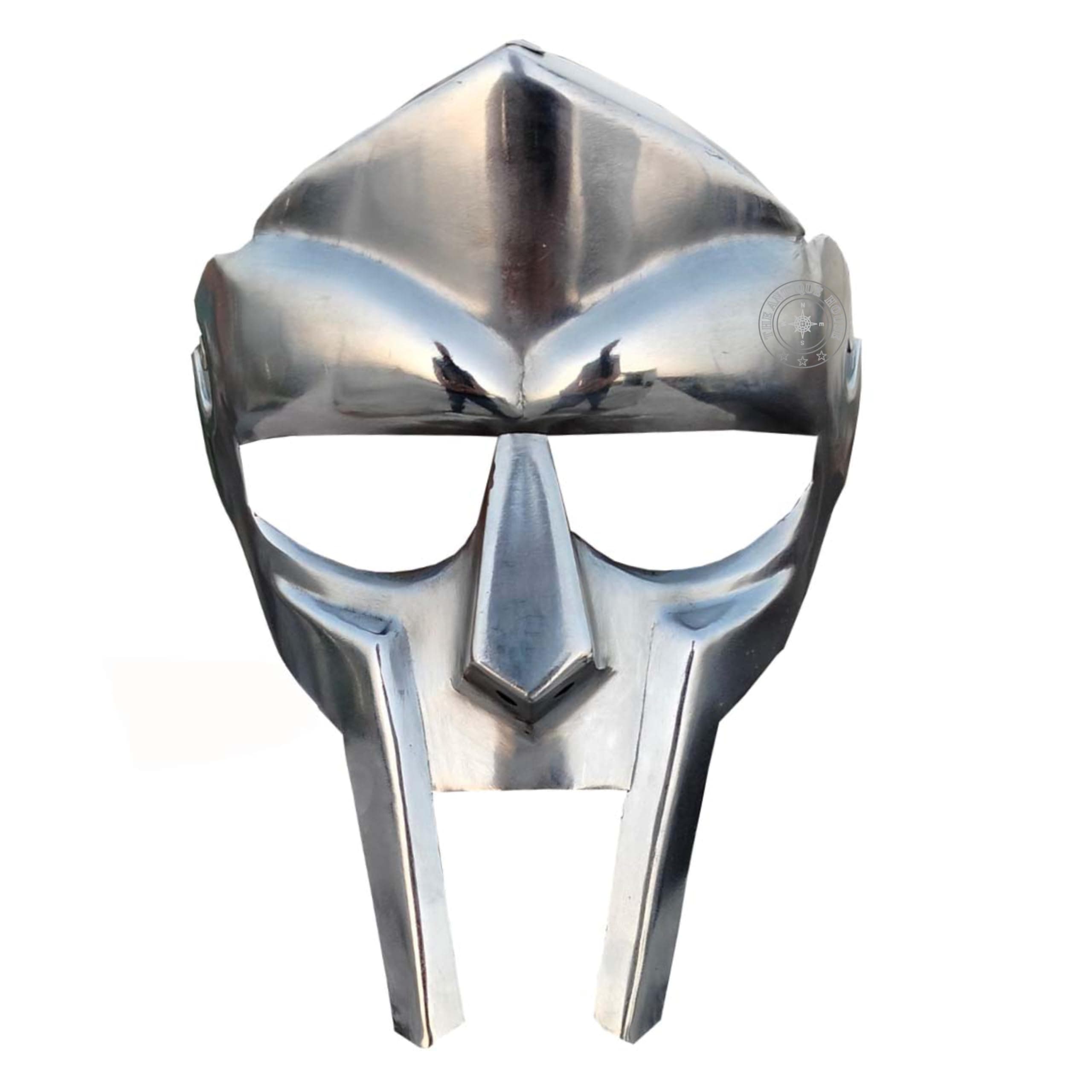 THE ANTIQUE HOUSE MF Doom Gladiator Mask, Mad-Villain, 18G Mild, Steel, Face Armour, Medieval Hand-Forged, Roman, Armor, Doom, Mask Halloween