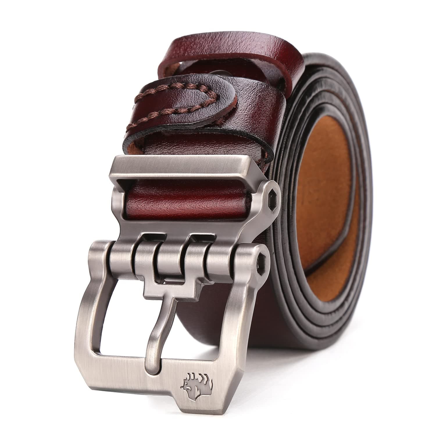 Men's Belt - Leather Waistband with Anti-Scratch Pin Great for Jeans Cowboy & Work Wear Casual Alloy Buckle Belts