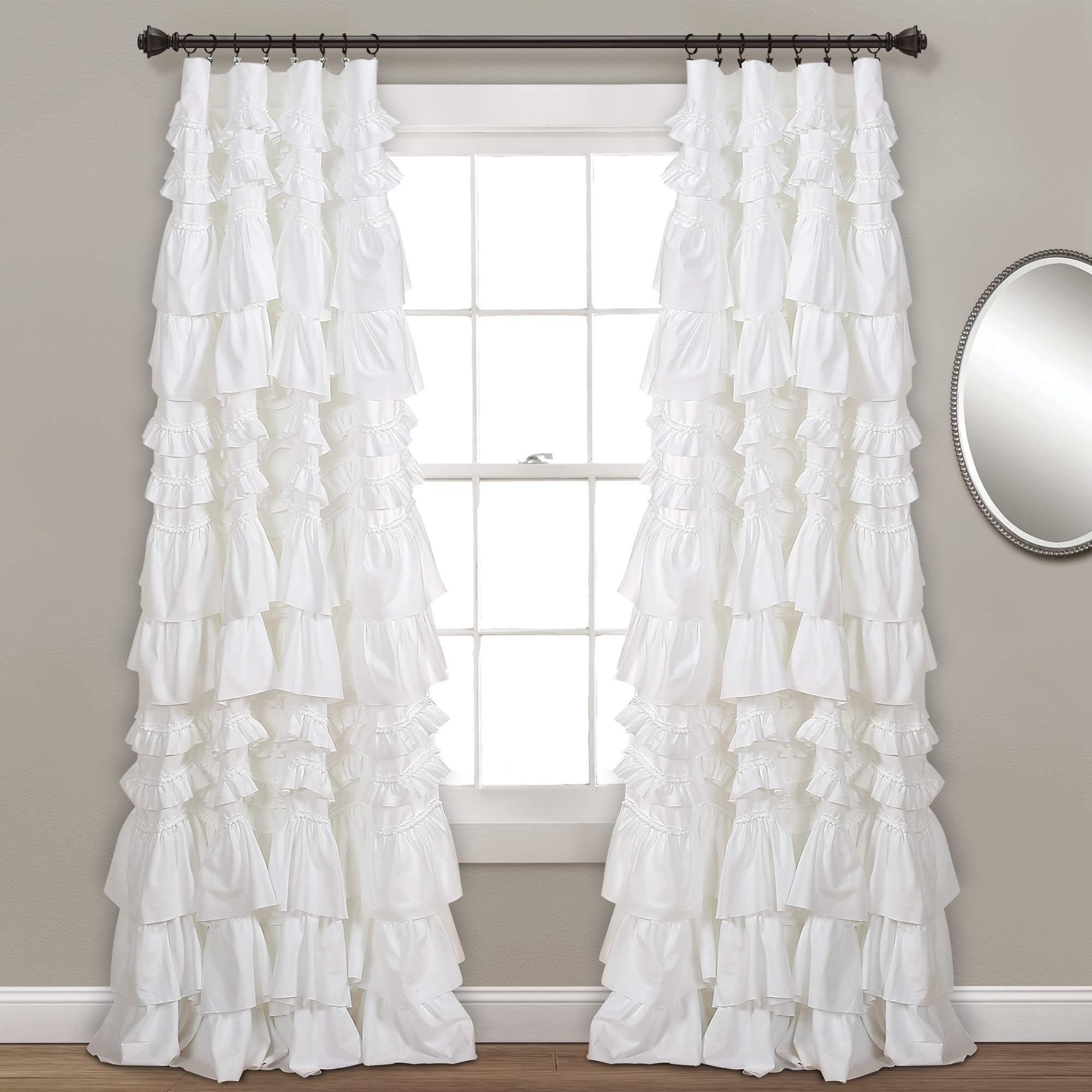 White Kemmy Window Curtain Sing Panel, 84" x 52", 52" W x 84" L