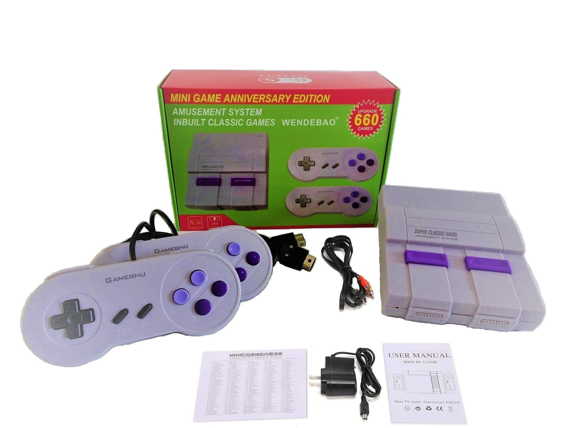 Mini Classic Game Consoles Mini Retro Game Consoles Built-in 660 Games Video Games Handheld Game Player (AV Out Cable 8-Bit) Bring You Happy Childhood Memories
