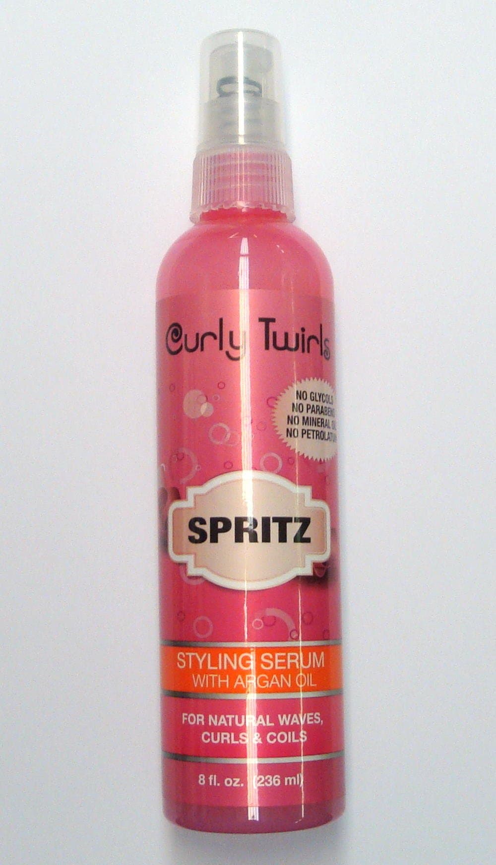 Frizz Blitz Spritz Natural Curl Styling Serum with Argan Oil 8 Oz. Bottle