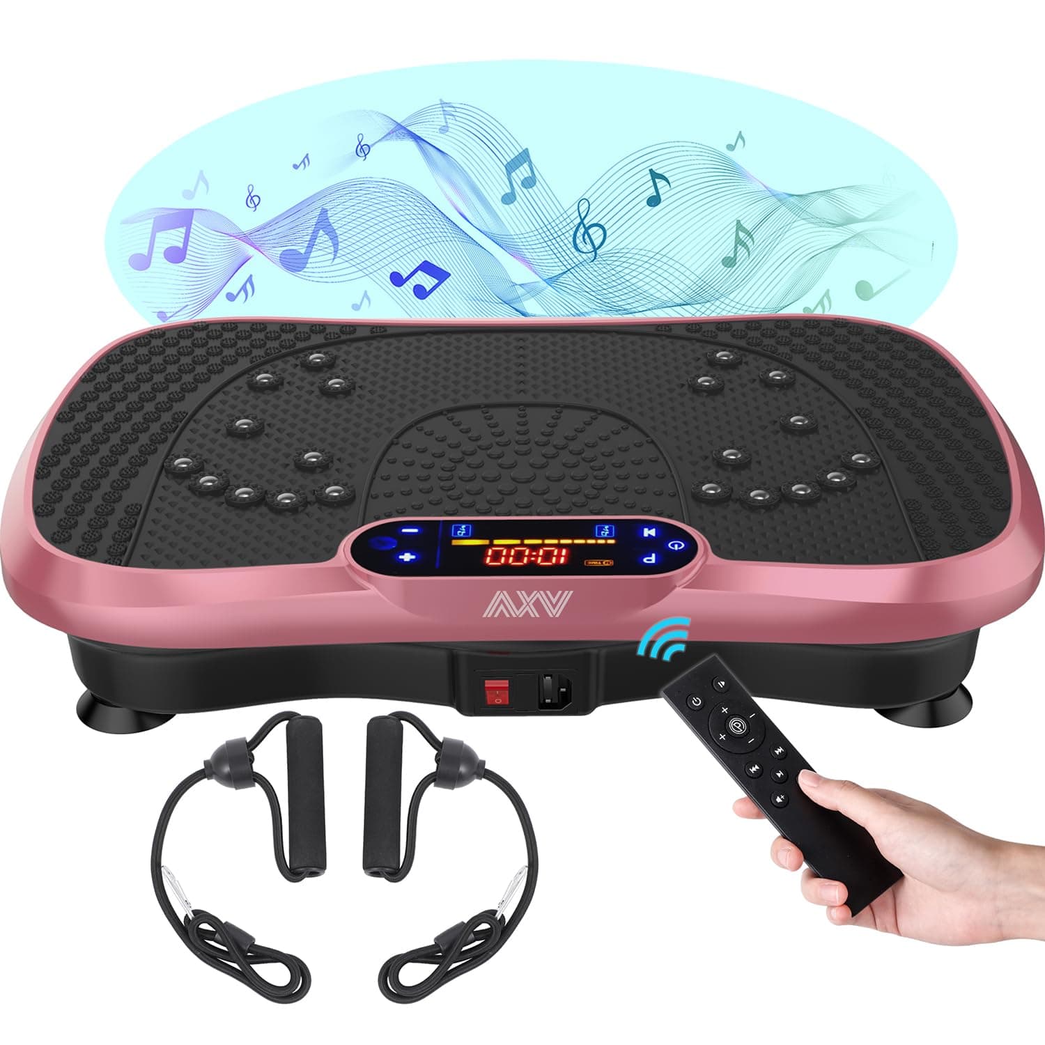 AXV Vibration Plate Fitness Platform Exercise Machine Vibrating Shaking Full Body Shaker Workout Vibrate Stand Shake Board Sport Gym for Weight Loss Fat Burner for Women Men