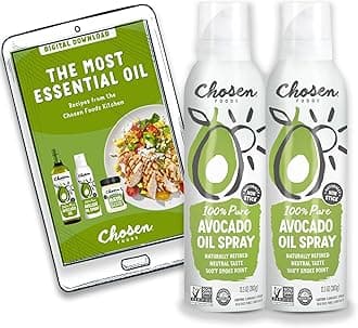 Chosen Foods 100% Pure Avocado Oil Spray 13.5oz 2-Pack + Recipe eBook Bundle
