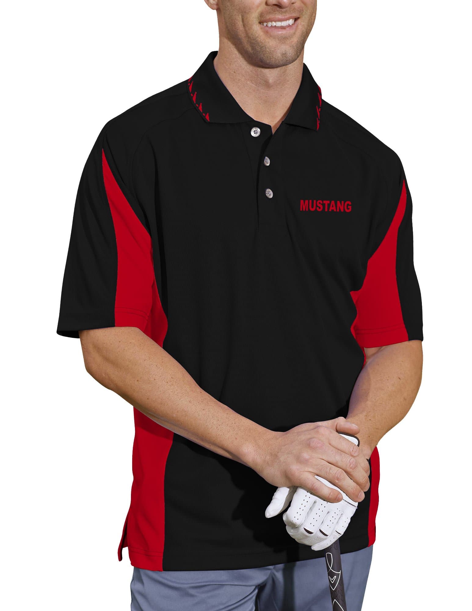 Men's Short Sleeve Mustang Style Polo Shirt (Without Embroidery)