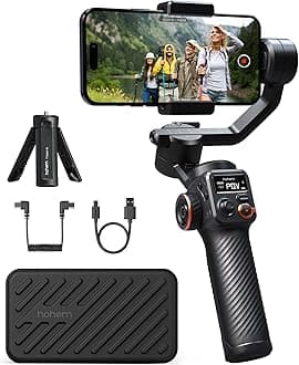 iSteady M6 Gimbal Stabilizer for Smartphone, 2023 Upgrade 3-Axis Phone Gimbal for iPhone 14 Pro Max & Android, 360°Infinite Rotation, OLED Display for Video Recording