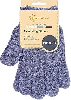 Evridwear 1 Pair Strong Exfoliating Hydro Body Scrub Gloves. Dead Skin Cell Remover. Bath and Shower Gloves for deep cleansing and a healthy looking skin (Heavy Exfoliating, Gray)