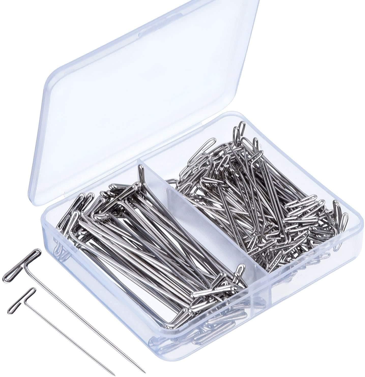 T-Pins, 150 Pcs Stainless steelT-Pins for Blocking Knitting, Modelling and Crafts,Wig Making (2 Inch, 1-1/2 Inch)