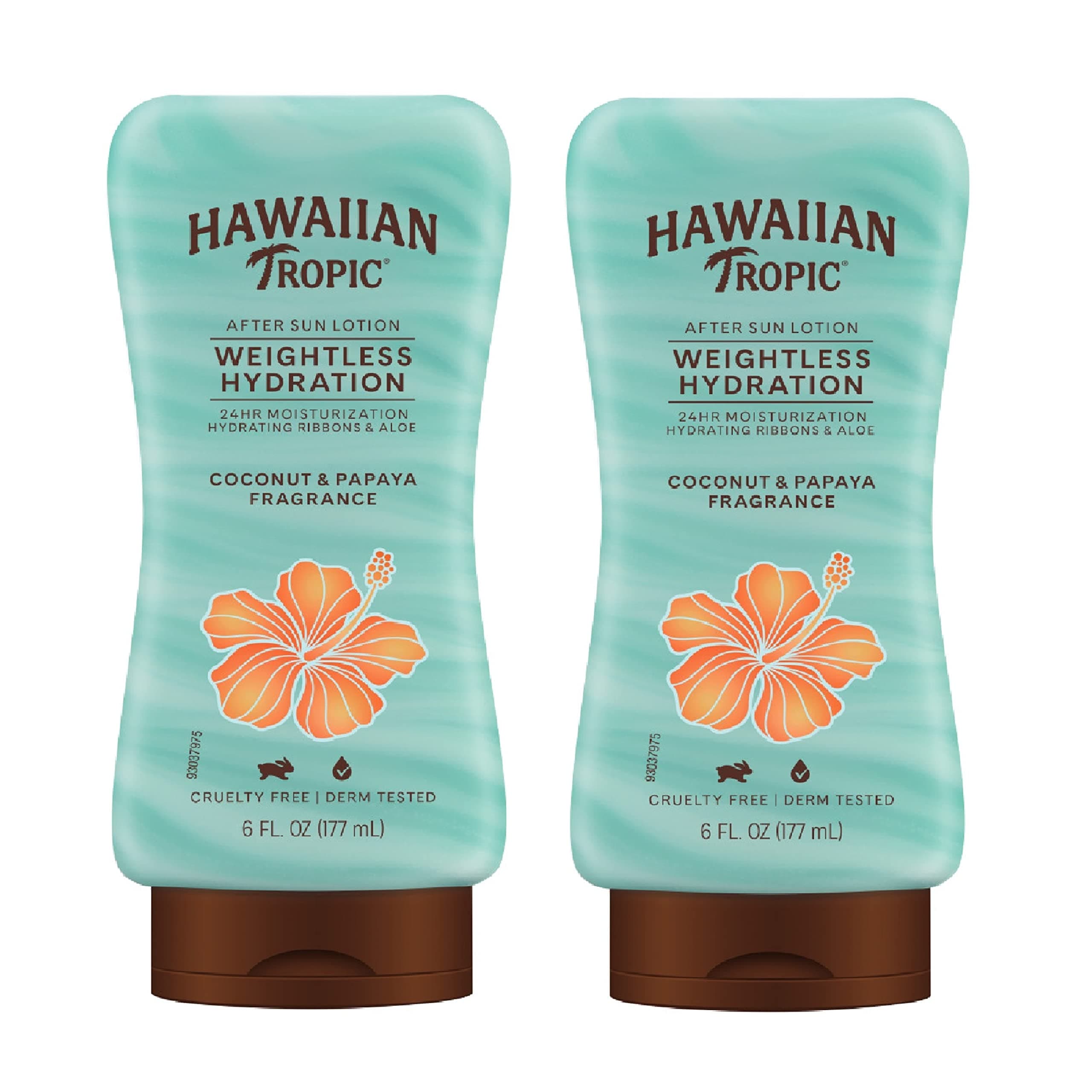 Hawaiian Tropic Weightless Hydration After Sun Lotion with Aloe, 6oz Twin Pack | Hawaiian Tropic Lotion, Moisturizing Lotion, After Sun Care, After Sun Moisturizer, 6oz each Twin Pack
