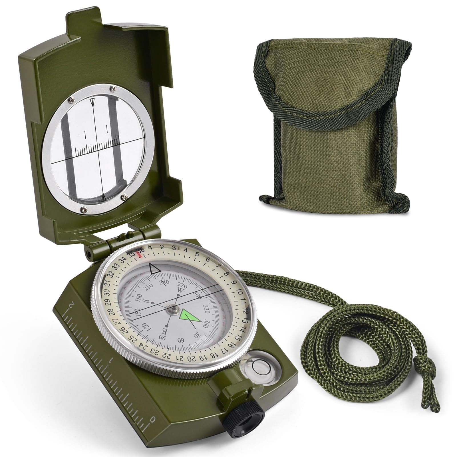 Compass, Hiking Compass for Survival with Lensatic – Water-Resistant Durable and Pocket-Sized
