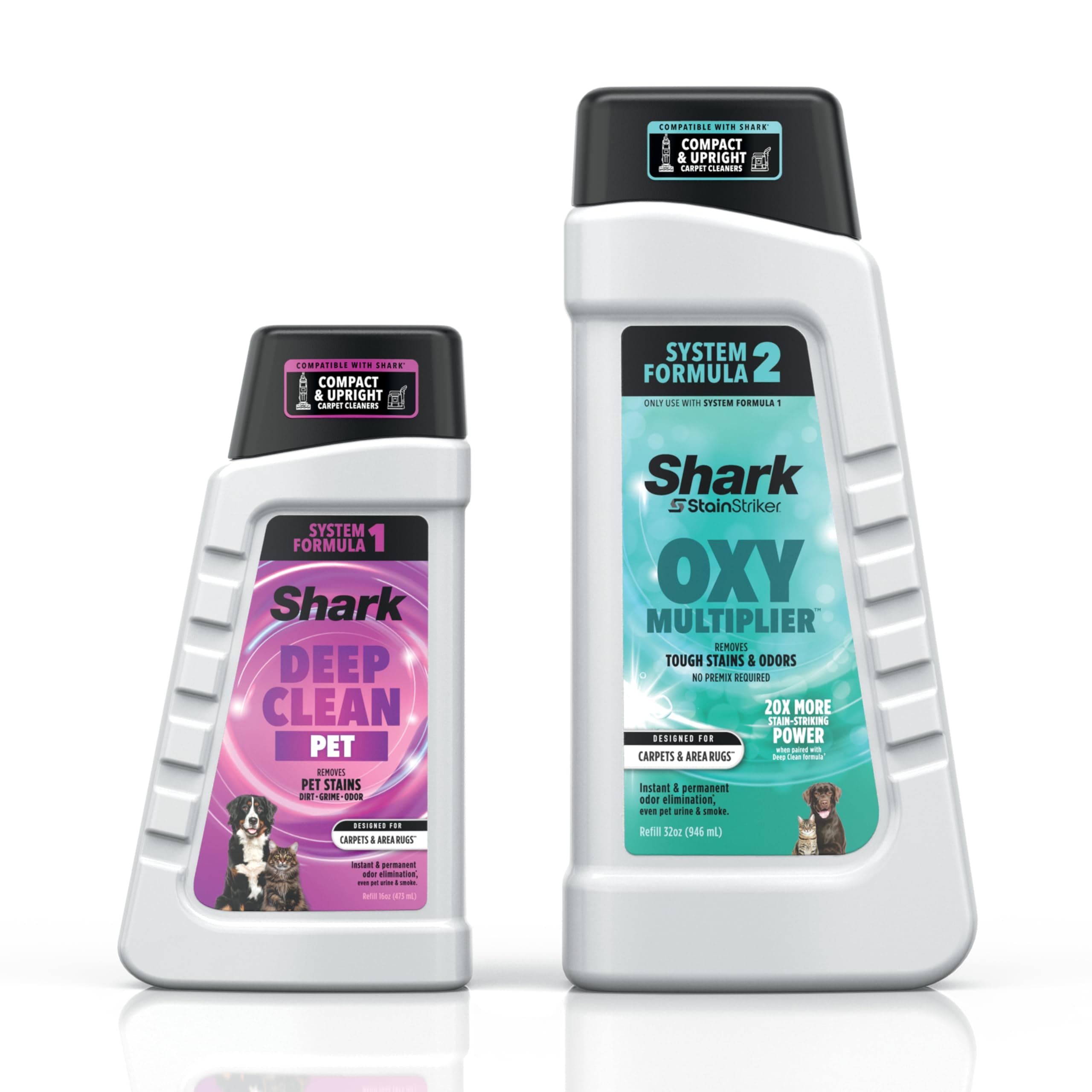 StainStriker Pet Bundle for All StainStriker Portable Carpet Cleaners, Includes 32oz OXY Multiplier formula and 16oz Deep Clean Pet formula, PXCPBUNDLE