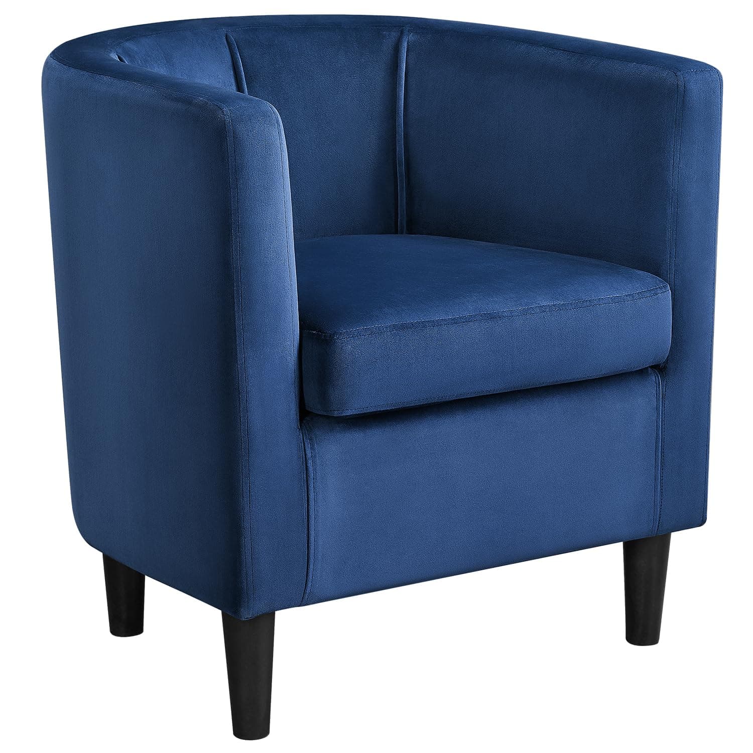 Yaheetech Velvet Tub Chair, Modern Upholstered Armchair, Accent Club Sofa Chair for Living Room Bedroom Lounge Reception, Blue