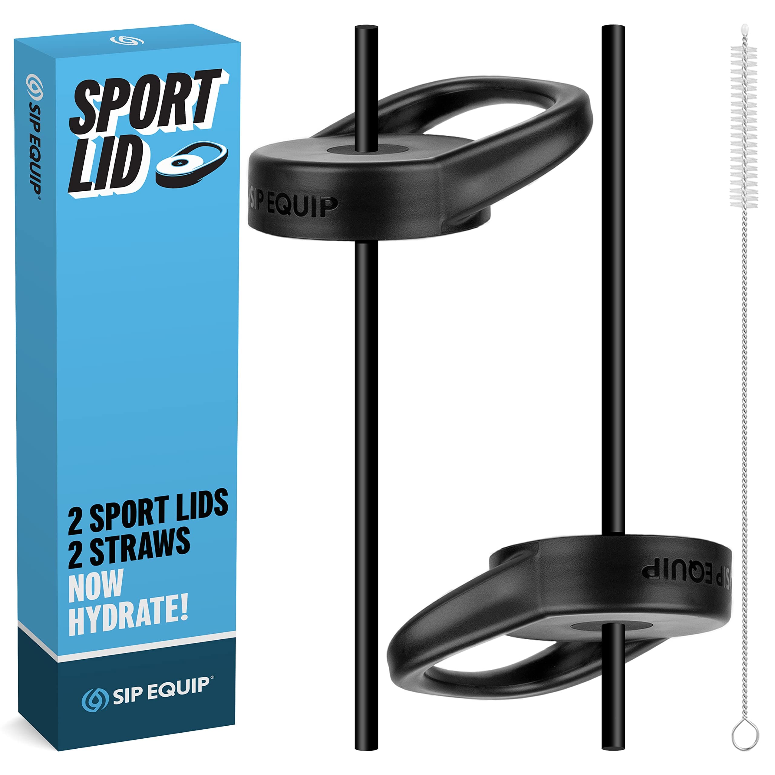 Wide Mouth Straw Lids (2 Pack), Compatible with Hydro Flask, Simple Modern, Hydro Cell, Thermoflask, Takeya, Vmini and Iron Flask, 2 Lids, 2 Straws and 1 Straw Brush