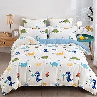 DJY Kids Duvet Cover Set Queen, Cotton Dinosaur Kids Bedding Set for Boys Girls, Soft Breathable Comforter Cover Set (1 Duvet Cover+2 Pillowcases)