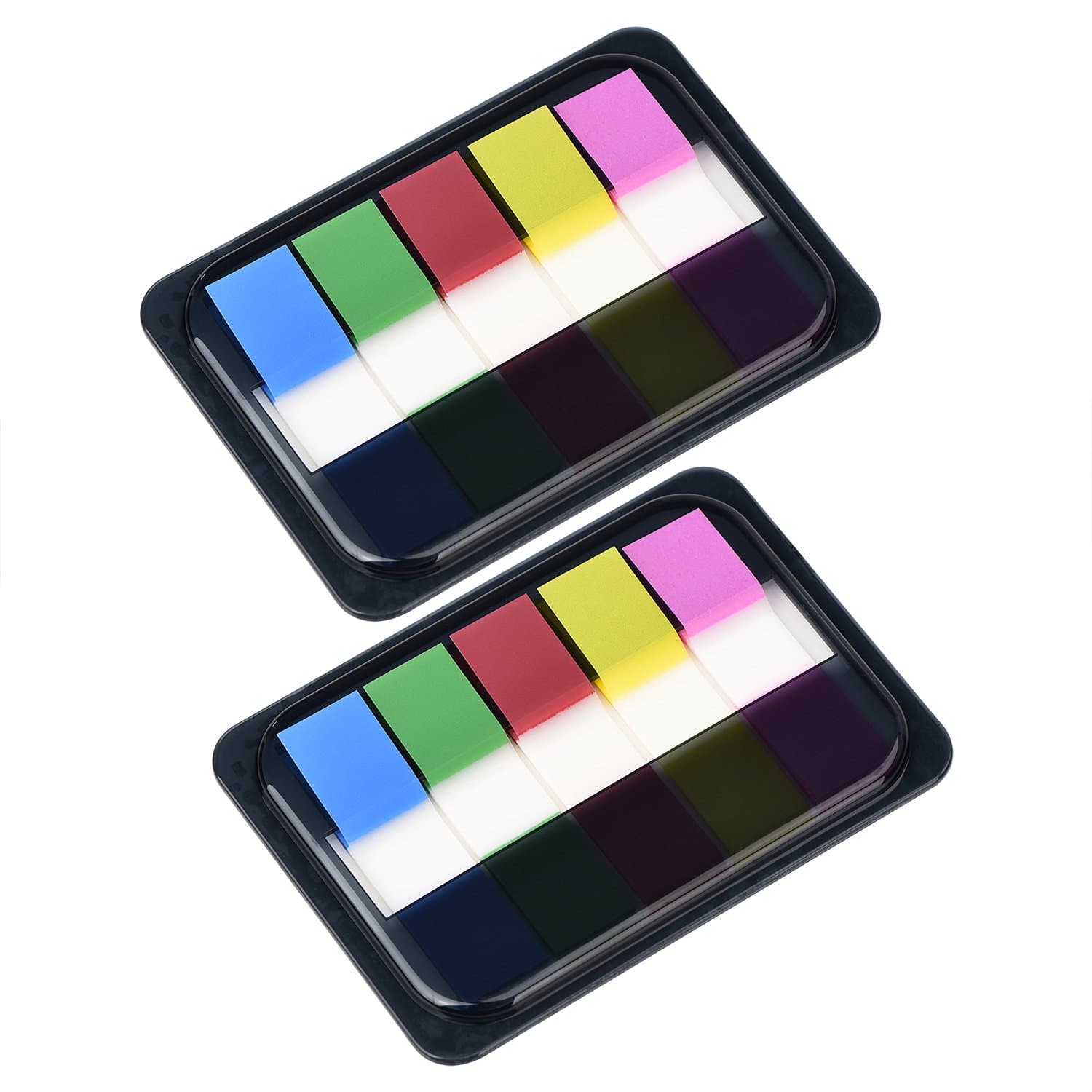 Index Tabs Page Flags Fluorescent Transparent Sticky Notes for Marking, Assorted Bright Colors, 2 Sets Total 200 Pieces