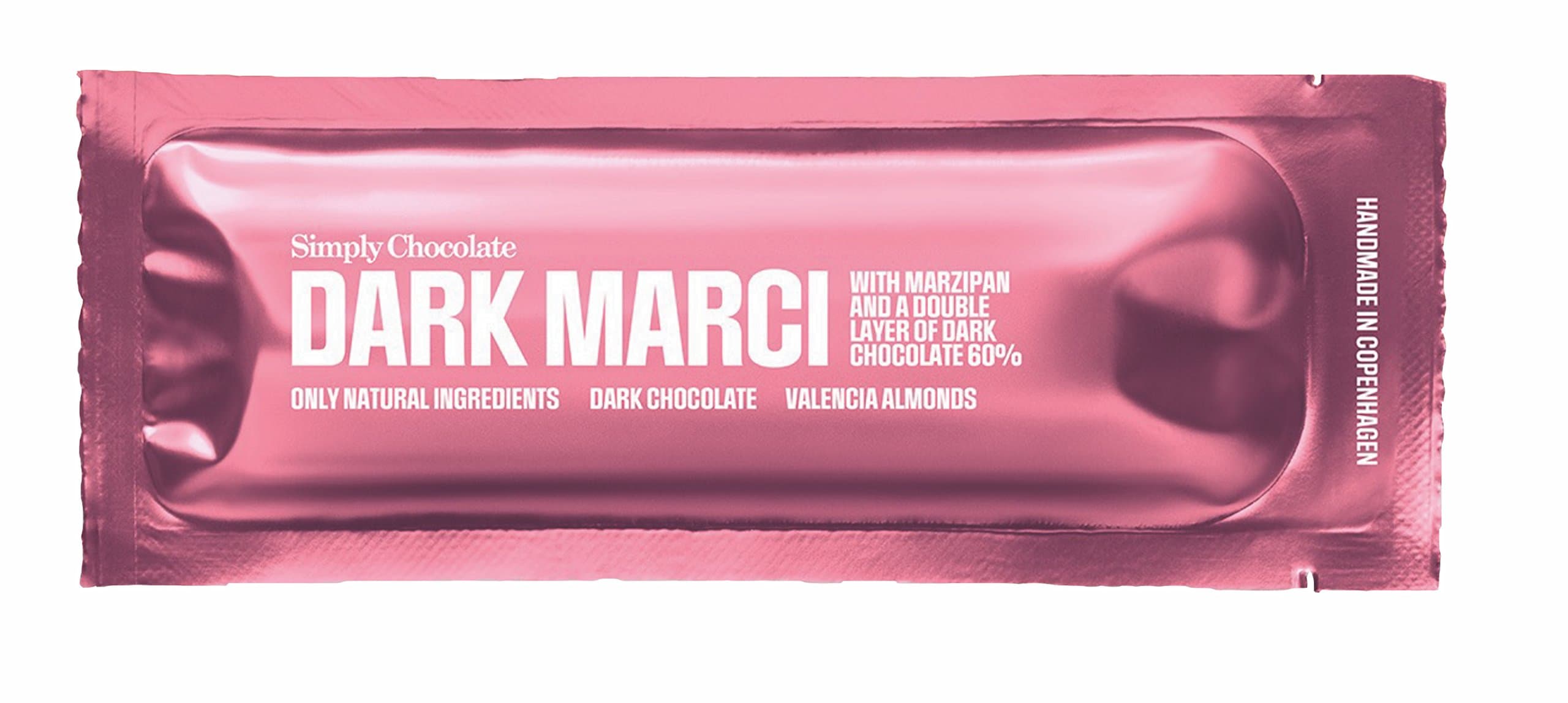 Simply Chocolate Natural Dark Marci Bar with Premium Marzipan and Dark Chocolate, 40 g, Lot of 5