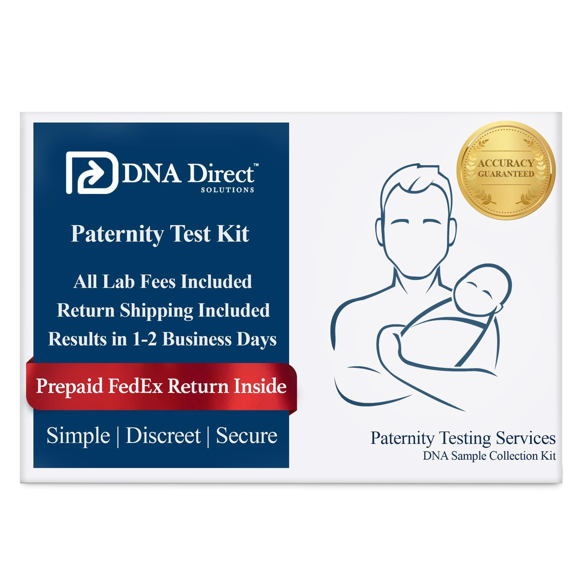 DNA Direct Paternity Test Kit - All Lab Fees & Shipping to Lab Included - Results in 2 Business Days