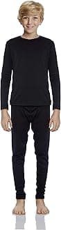 RockyThermal Underwear for Boys Cotton Knit Thermals Kids Base Layer Long John Pajamas Set