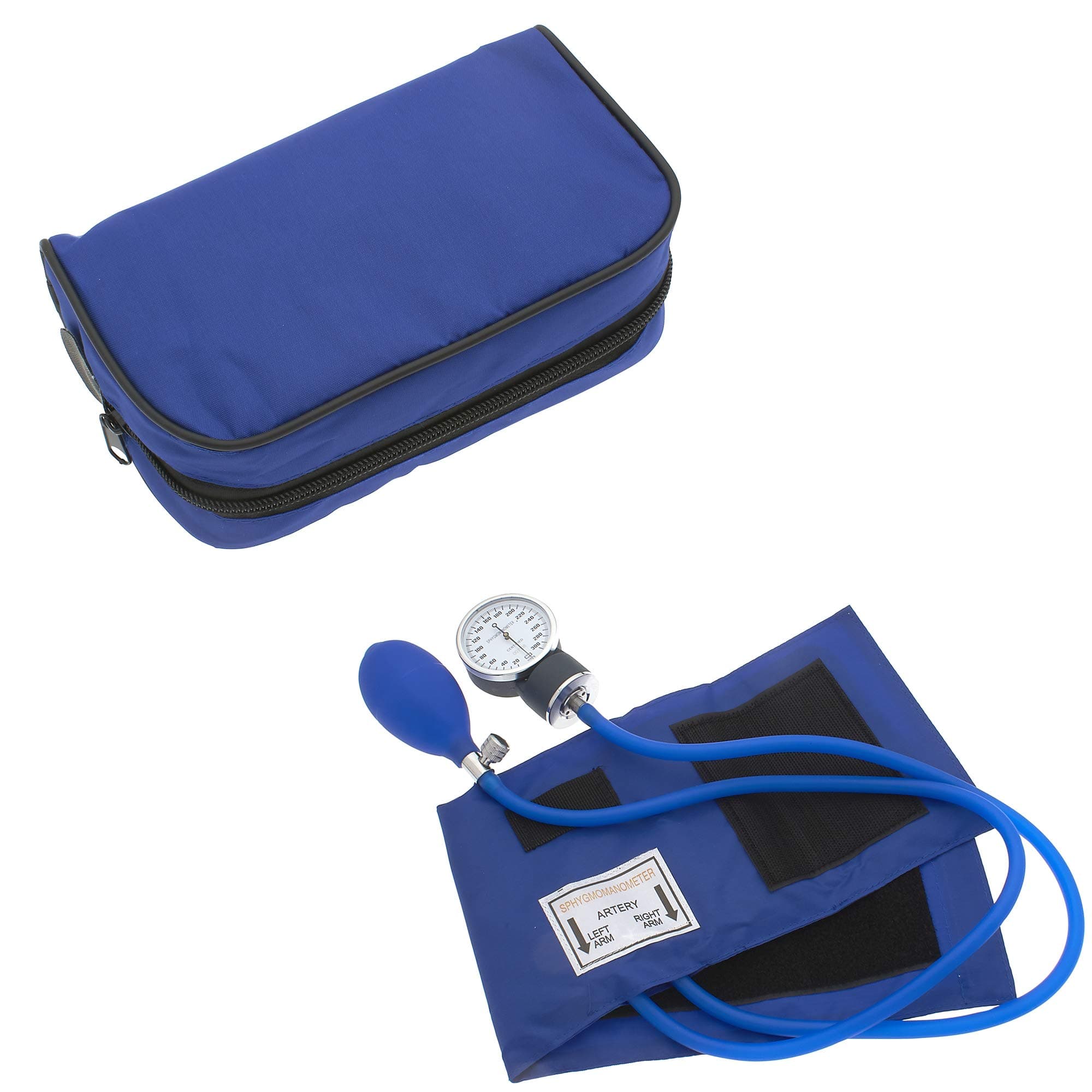 ASA TECHMEDManual Blood Pressure Monitor - Aneroid Sphygmomanometer Blood Pressure Cuff arm for Nurses Universal (Royal Blue) Standard