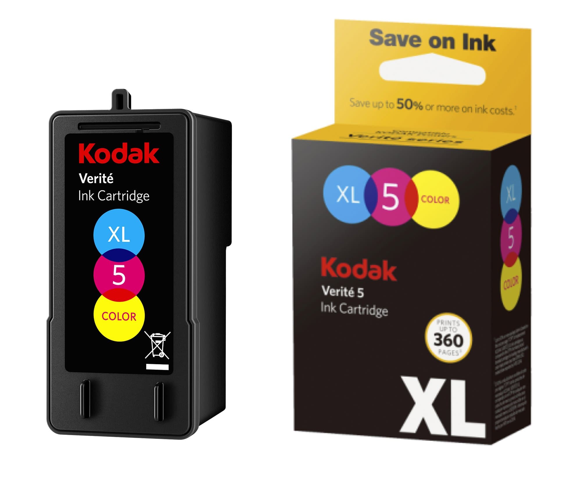 Kodak Verite 5 Replacement Inks (ALT1UA) XL Color Ink Jet Cartridge compatible to V50, V55, V55W Eco, V55 Plus, V60 Eco, V640 Eco, V64 Series, V65 Eco, V65 Plus (Package May Vary)