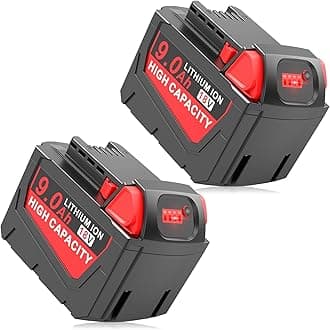 2 Pack 9000mAh 18V Lithium Battery for Milwaukee 18V Battery 48-11-1840 48-11-1828 48-11-1820 48-11-1815 48-11-1850 48-11-1890 2646-2646-2 2ct 90 .0Ah Ah Ah High High High Tool Battery