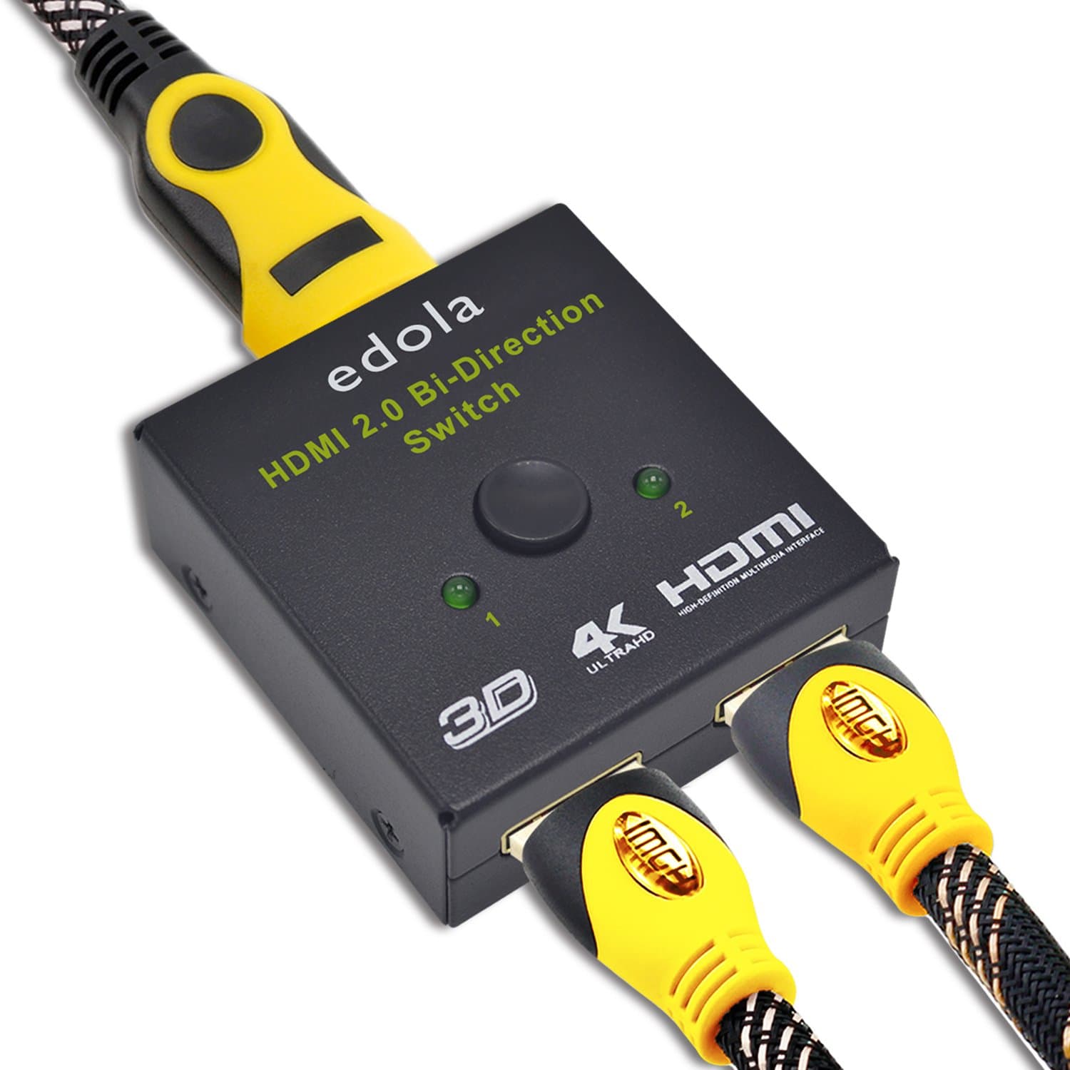 HDMI Switches Bi-directional, EDOLA Mini HDMI 2.0 Switch 4K Bidirection Switcher - 2 Port HDMI Switch Box Support 4K, 1080P, 3D ¡­