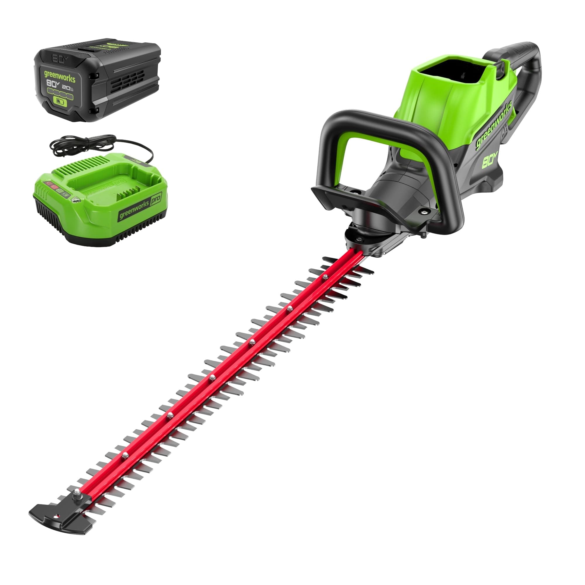 80V 26" Brushless Hedge Trimmer with 2.0Ah Battery and 2A Charger