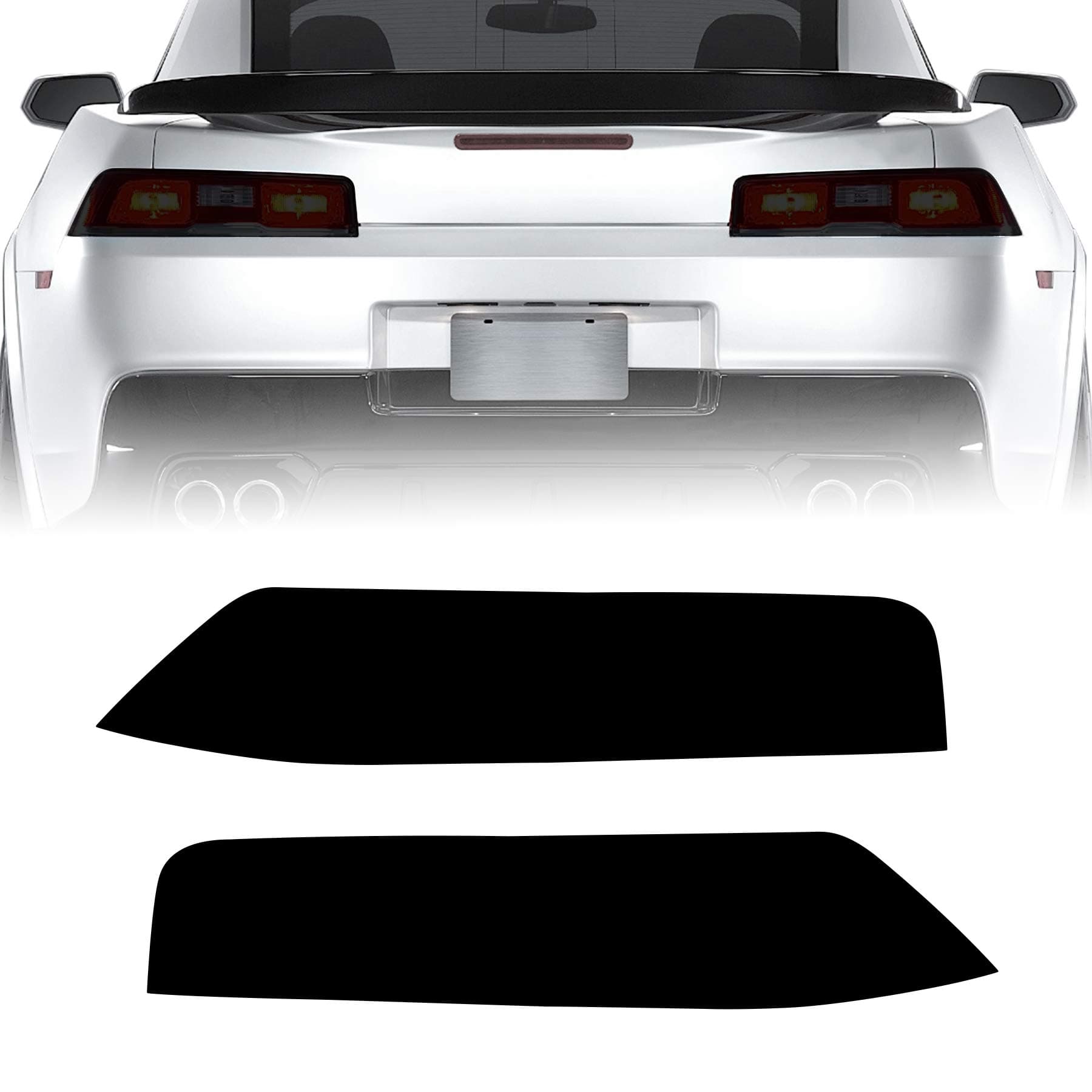 NDRUSH Blackout Taillight Vinyl Tint Film Precut Overlays Tail Light Wrap Cover Compatible with 2014 2015 Chevy Camaro
