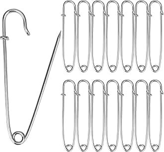 15 PCS 4 Inch Extra-Large Heavy Duty Steel Safety Pins for Blankets & Clothes