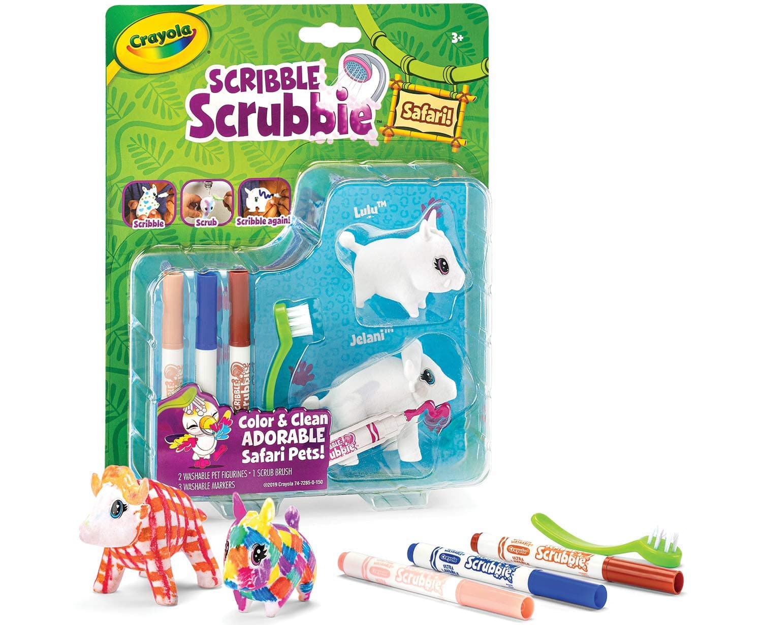 Crayola Scribble Scrubbie Safari Animals, Warthog and Buffalo, 2 Count, Creative Toy, Gift for Kids, Age 3, 4, 5, 6