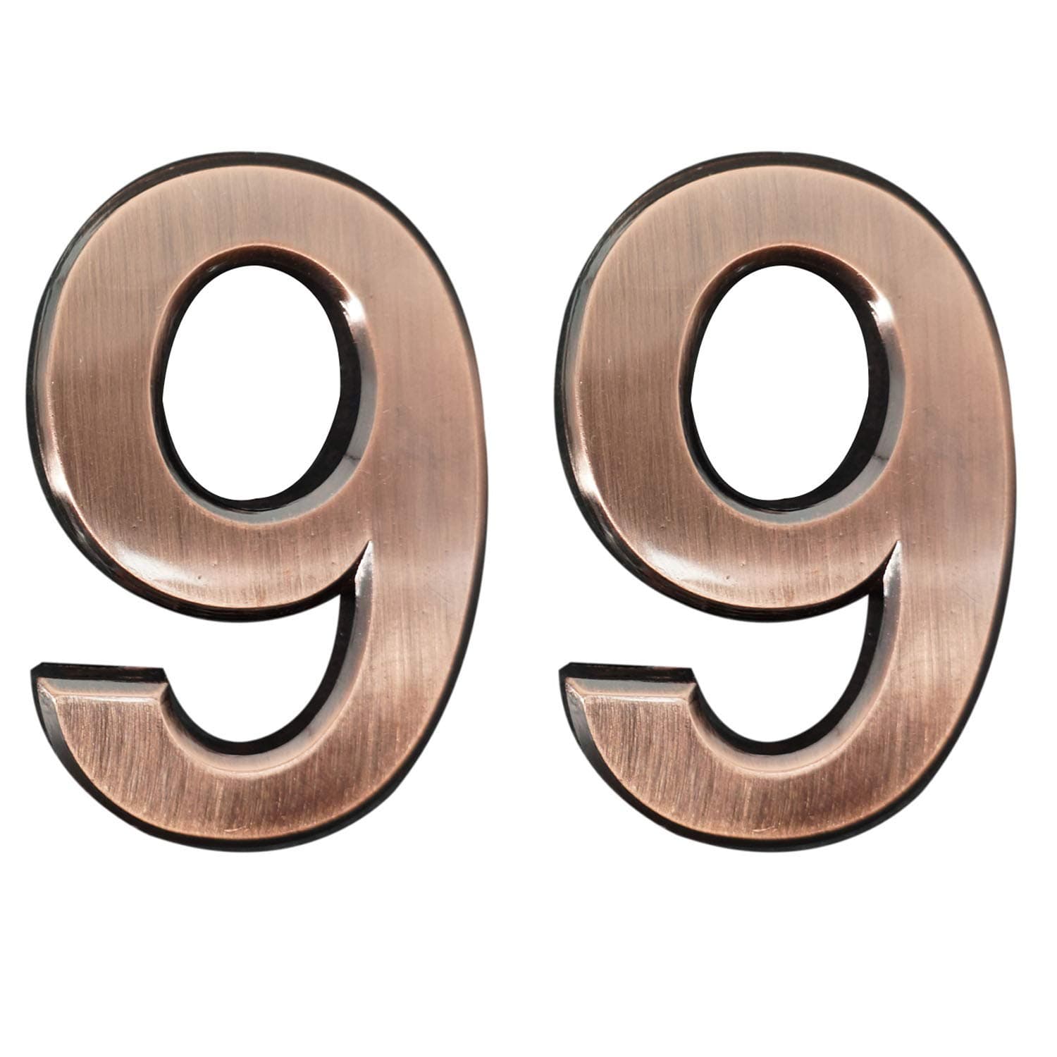 2 Pieces Self-Adhesive House Numbers- 2.75 Inch High Door Address Stickers for Apartment/Mailbox Number, Bronze, Number 9