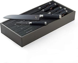KAI Michel BRAS 7 Piece Kitchen Knife Set, 7 Knives, Medium, Black