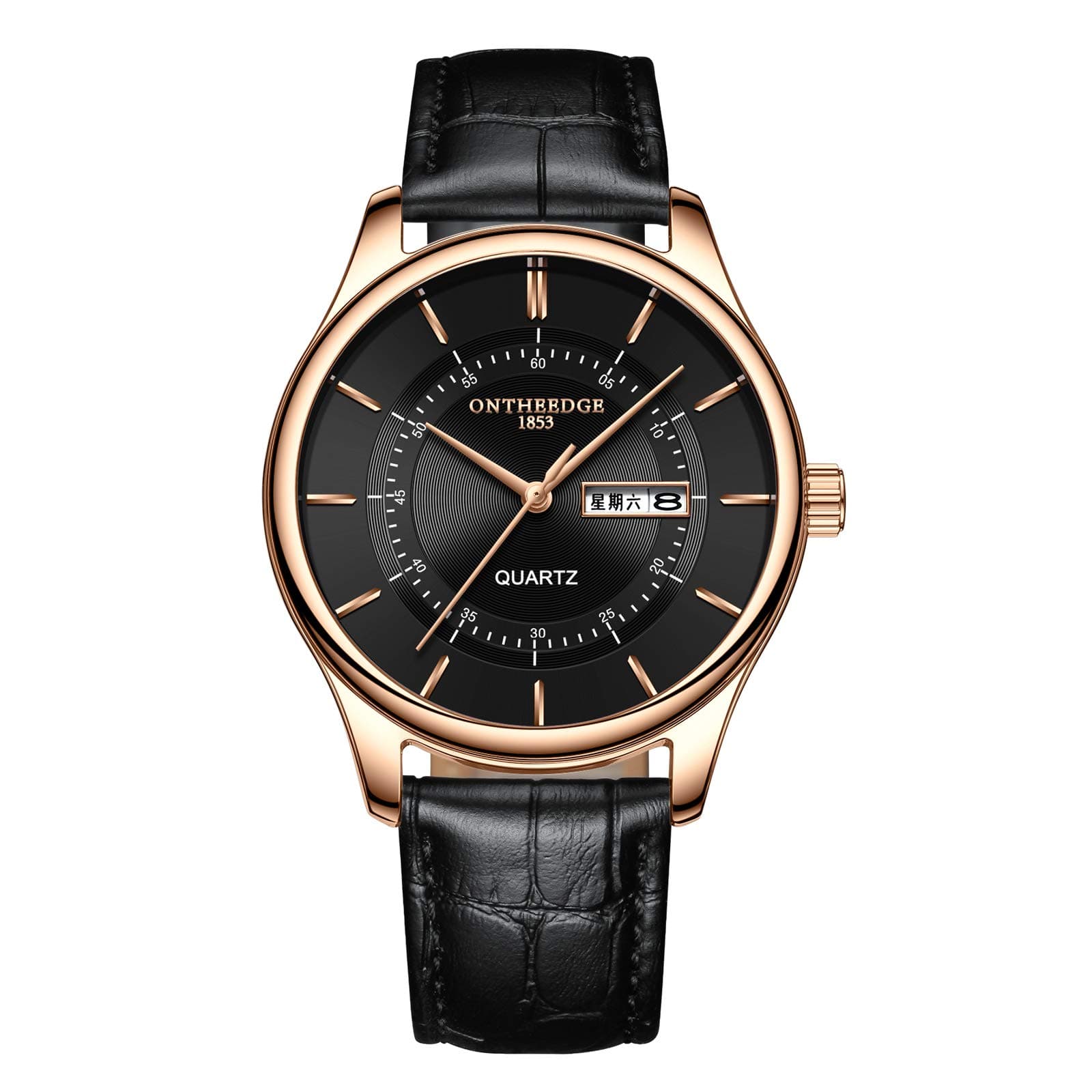 R ONTHEEDGE Mens Analog Quartz Wrist Watch Roman Numeral Business Analog Wrist Watch