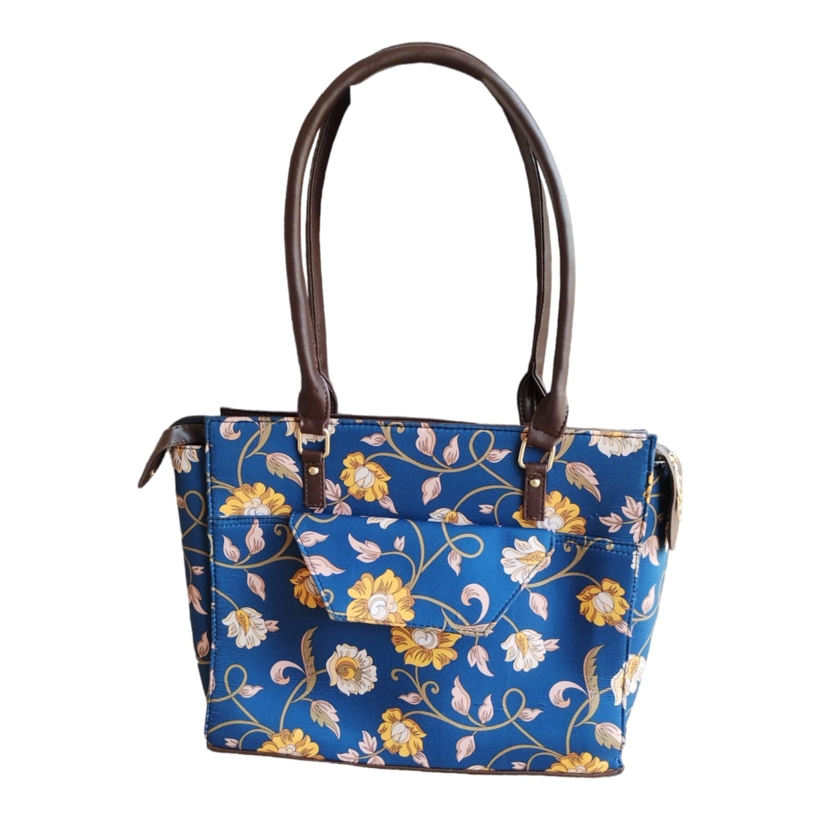 HKGN Global Traders Women's Canvas Tote Handbag with Sling | Spacious, Latest and Stylish Hand Purse for Ladies | HandBag ideal for Office, Party & Travel (Blue)