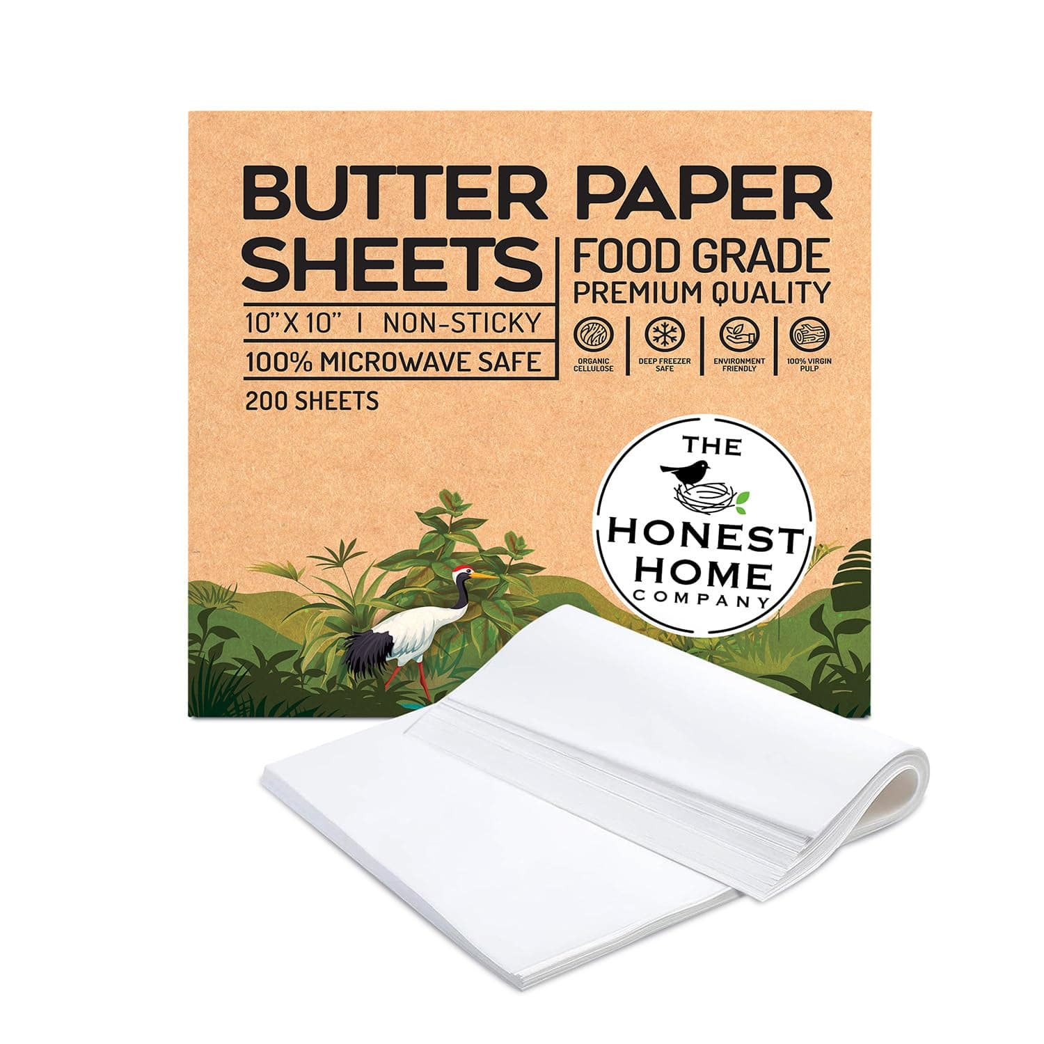 Co. | 200 Butter Paper Sheets, 40 GSM | 10x10" | 100% Non - Coated | FDA Approved