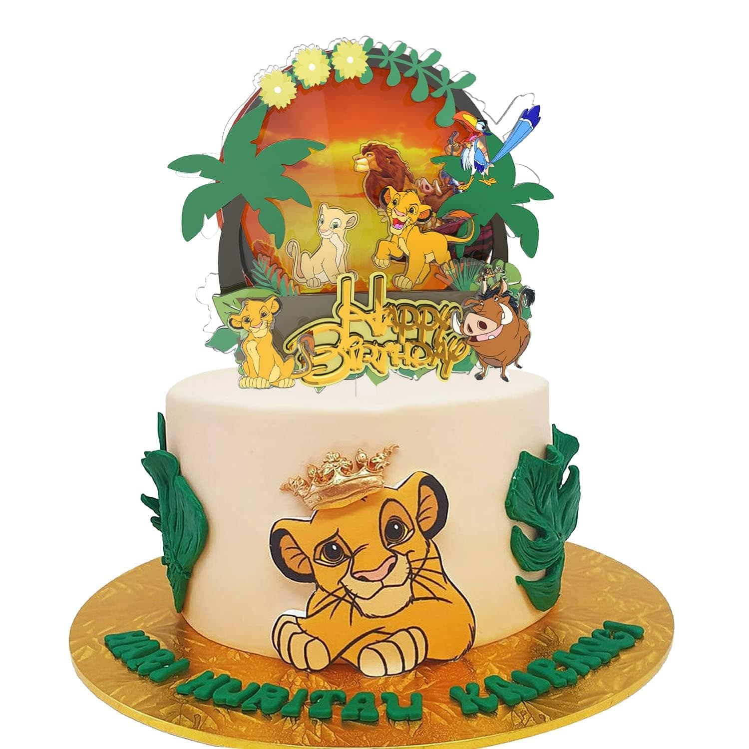 MiotlsyLion King Cake Toppers Happy Birthday Cake Decorating Lion King Cupcake Toppers for Girls Birthday Party Decoration Supplies (HXY7430)