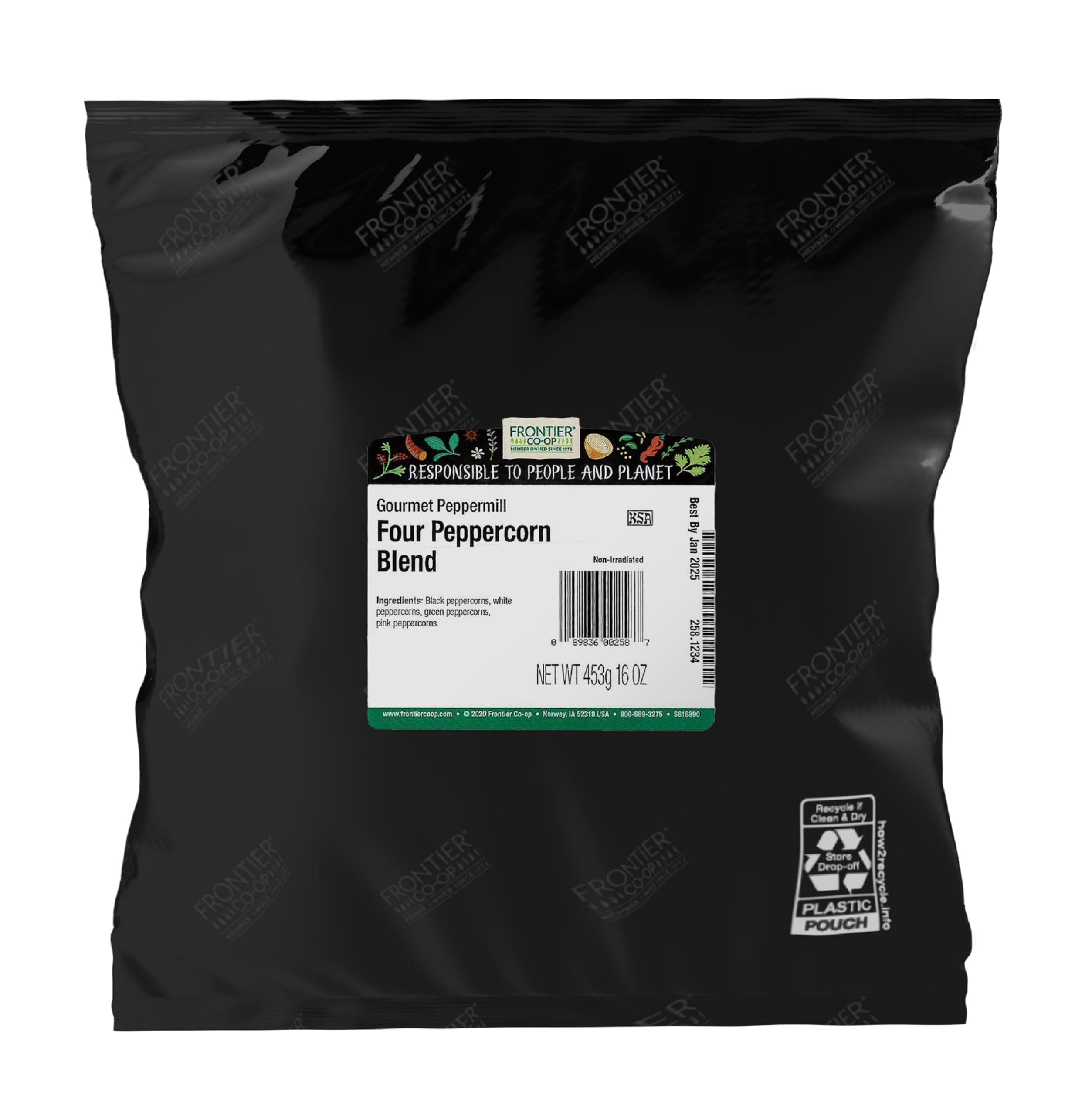 Frontier Co-op Simply Organic Peppermill Gourmet Blend, 16oz, 4 Pepper