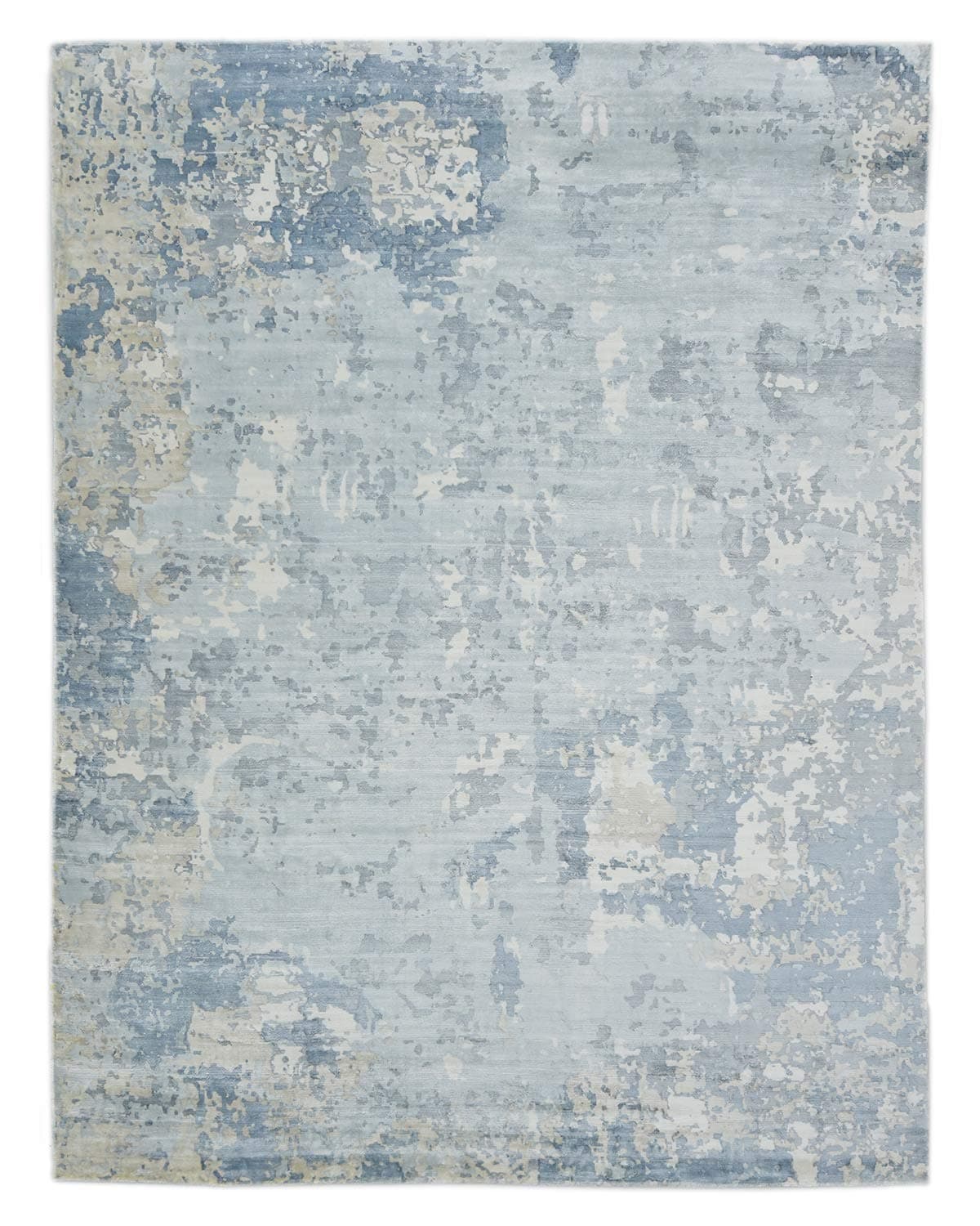 Solo Rugs Abella Modern Handmade Area Rug, 9' x 12', Blue