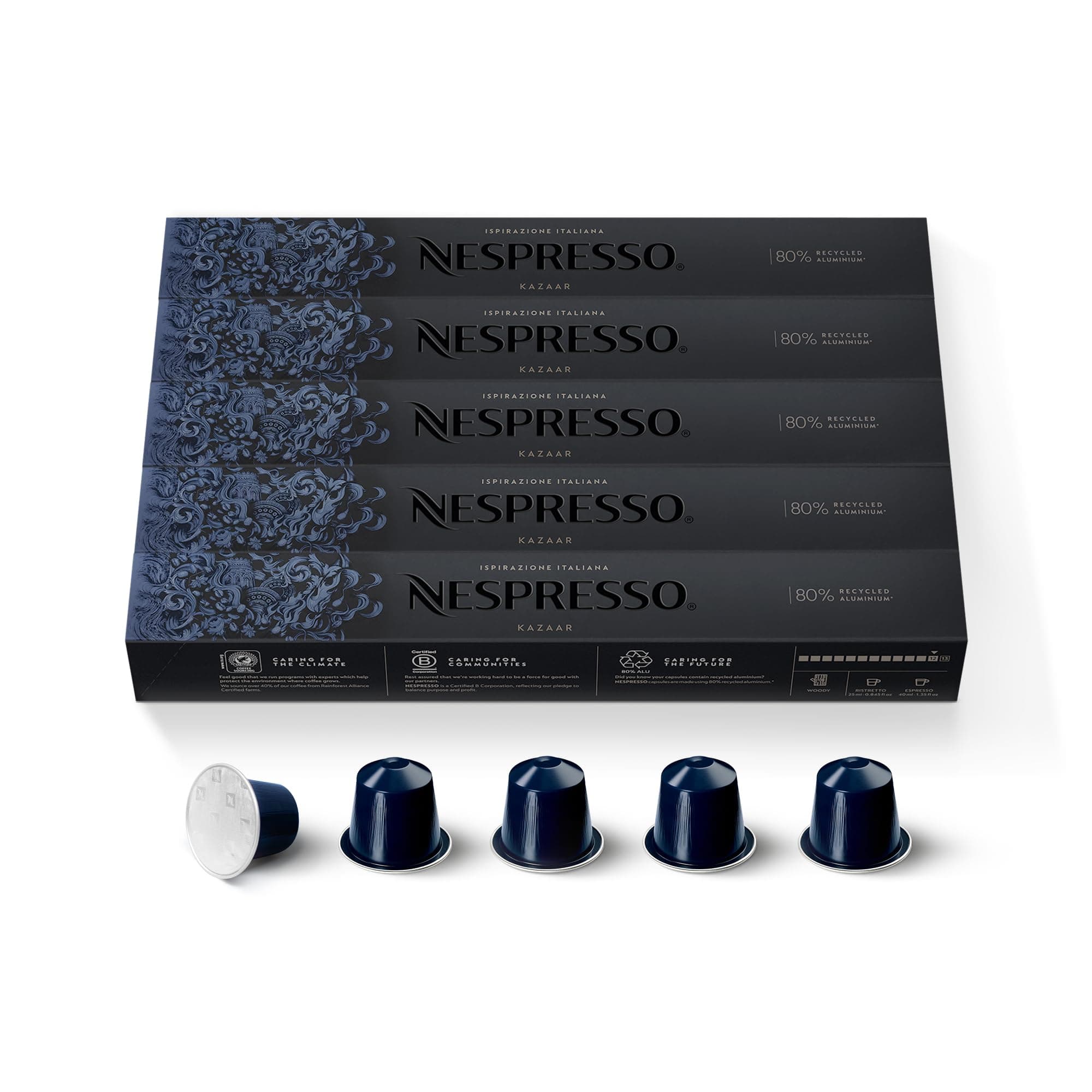 Nespresso OriginalLine Espresso Capsuels, Kazaar, 50Count pods