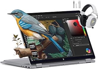 2025 New Envy x360 2-in-1 Laptop, OmniBook X Flip 16" Touchscreen 2K IPS Display, AMD Ryzen AI 5 340, 16GB LPDDR5X RAM, 512GB Gen 4 SSD, Copilot AI, WiFi 6E, w/Mytrix Accessory, Win 11 Home