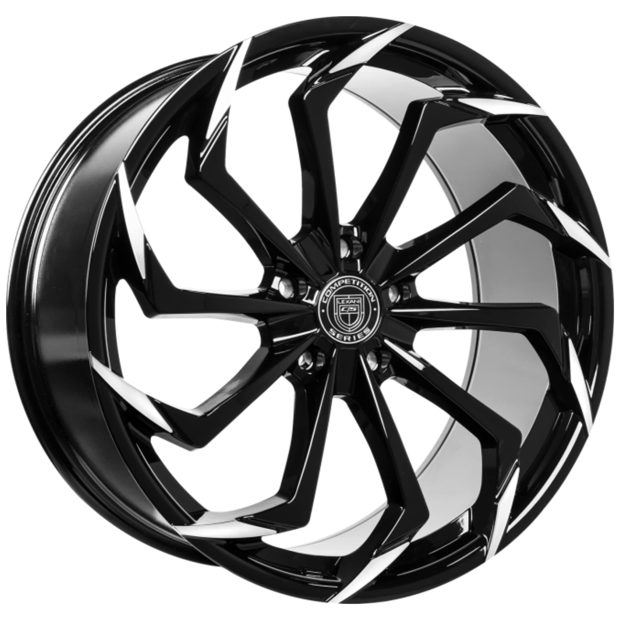 LexaniStatic - Staggered 20 Inch Wheels (Set of 4 Rims) - Gloss Black With Machined Tips Finish - Fits Most Sedans, Coupes, and SUVs - Concave Wheels