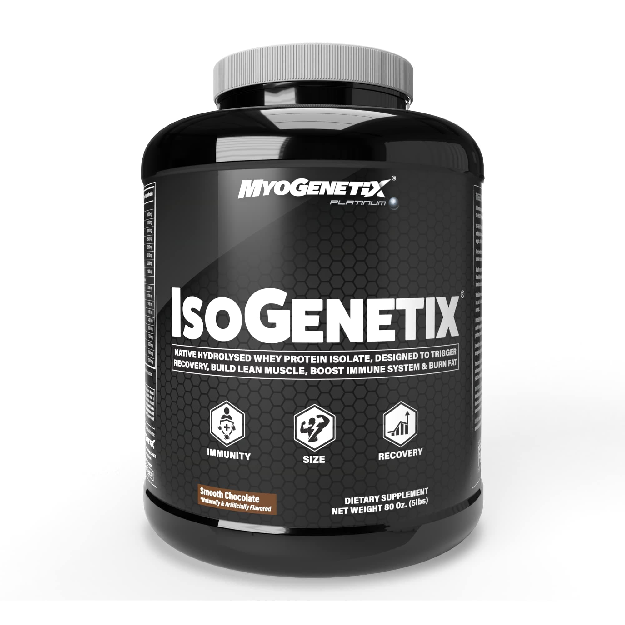 ISOGENETIX® | NATIVE HYDROLYSED WHEY PROTEIN ISOLATE | For Recovery, Size, Strength & Lean Muscle | Servings 76 | SMOOTH CHOCOLATE |