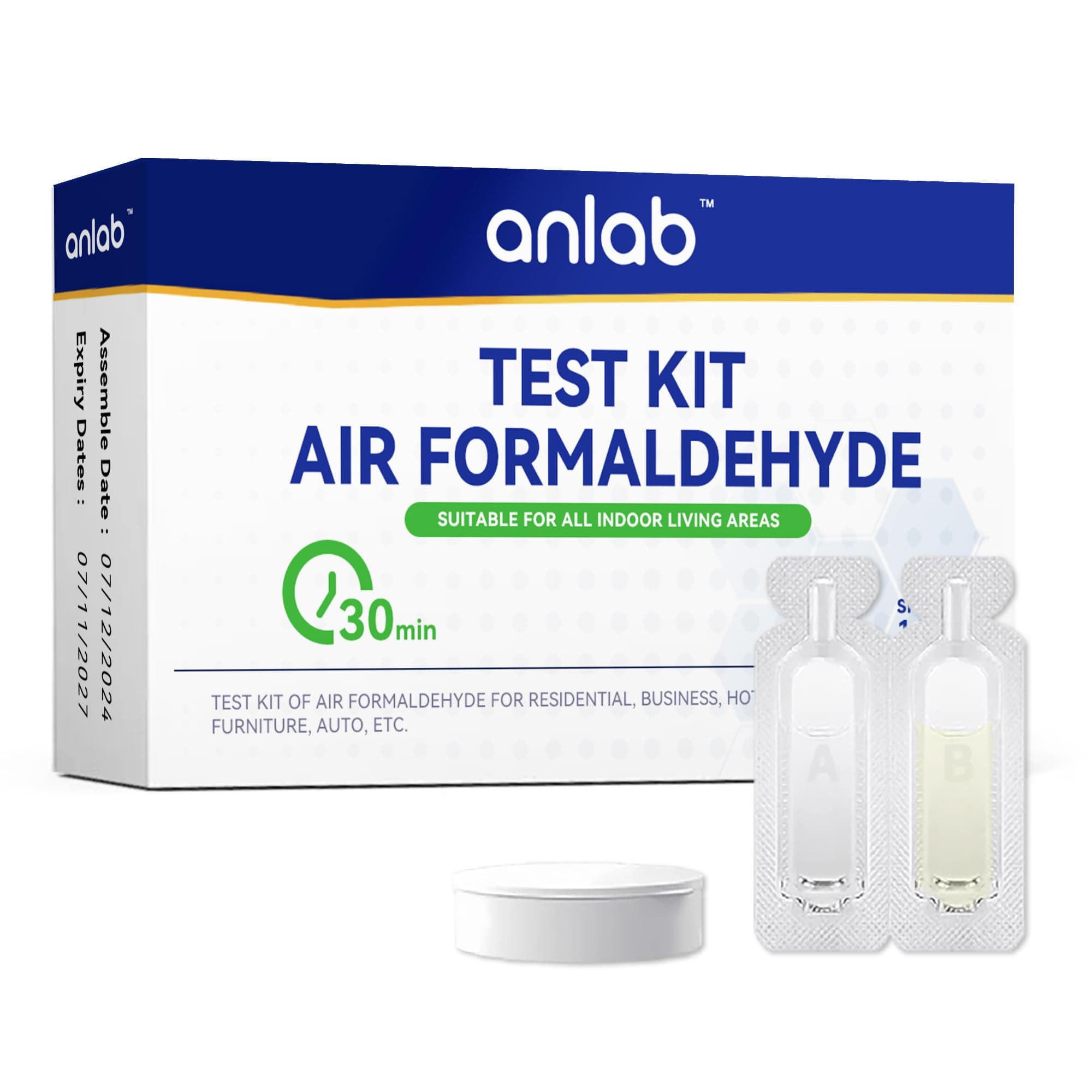 anlab™ Air Formaldehyde (HCHO) DIY Test Kit - Used for Air Quality Testing, Detector Used for Home, Residential, Business, Hotel, Hospital, School, Furniture, Auto (Pack of 1)