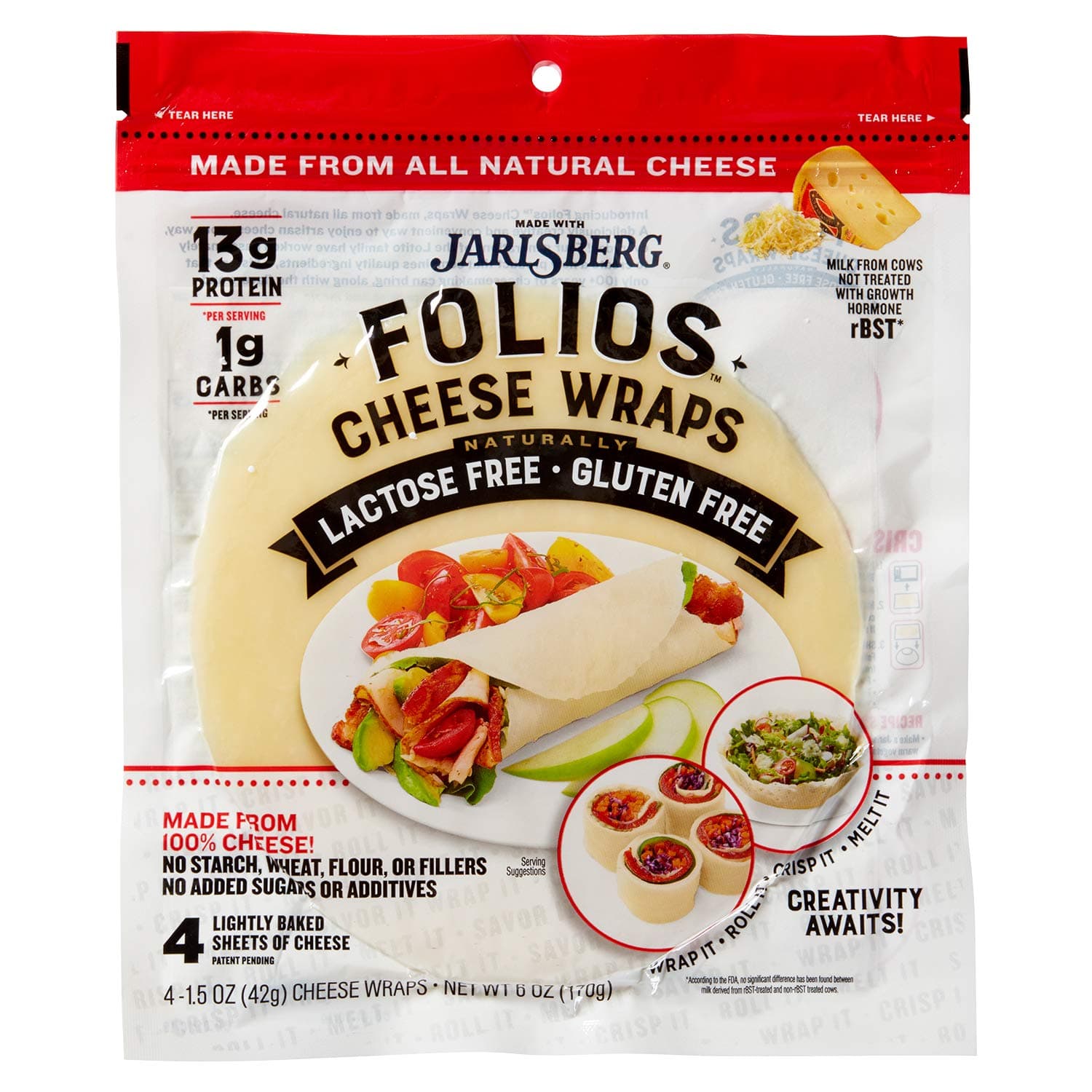 Folios All Natural 100% Jarlsberg Cheese Wraps