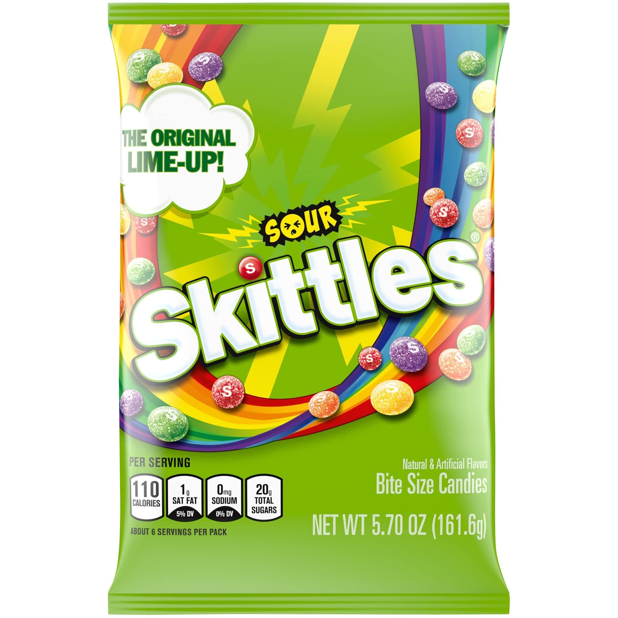 Skittles Bite Size Candy, Sours, 5.7 Ounce Bag