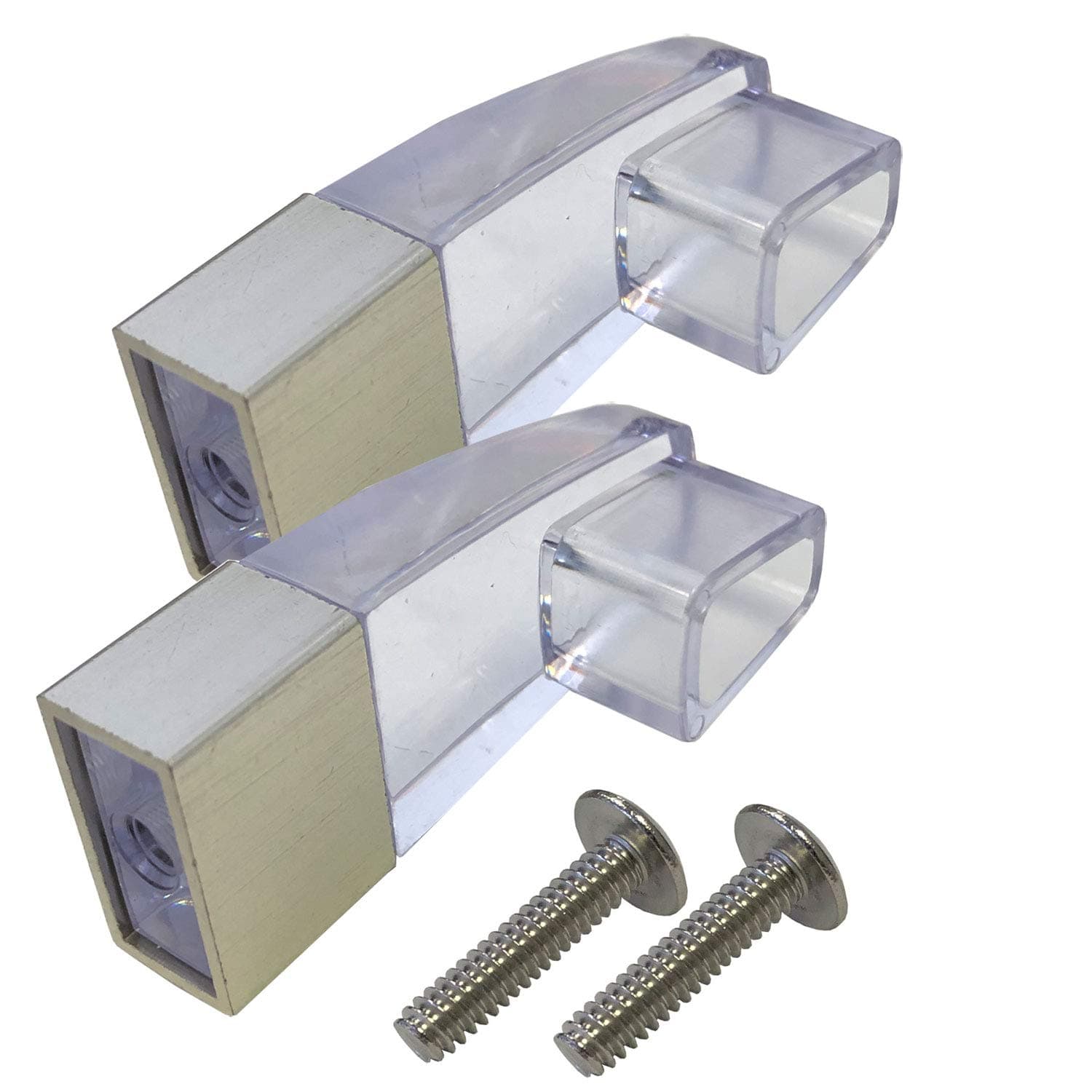 Gordon Glass Clear Acrylic Towel Bar Brackets with Brushed Nickel Sleeve (Towel Bar NOT Included)