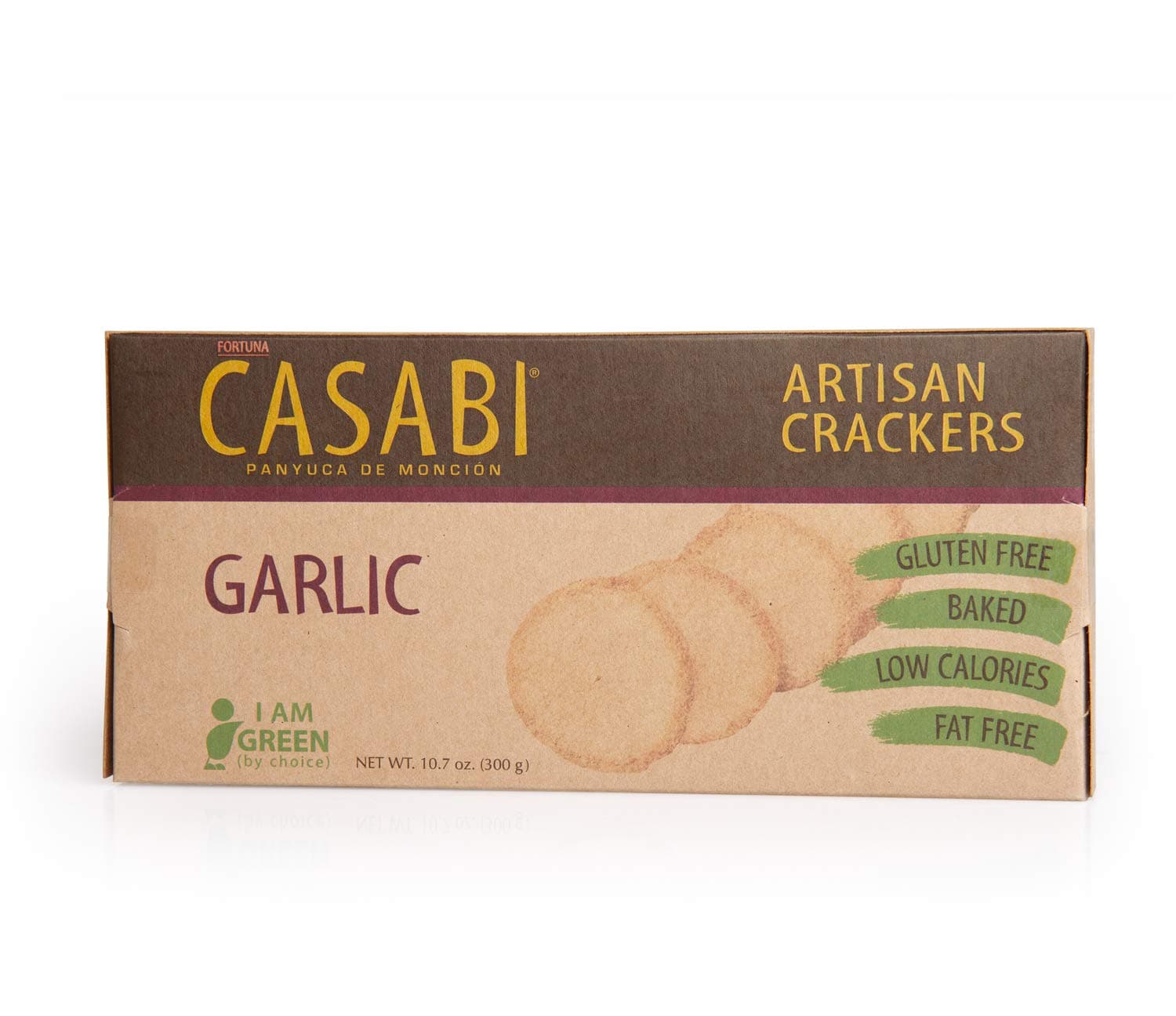 Close Out Sale - Casabi Artisan Garlic Crackers 2-Pk, Gluten-Free (GF), Vegan, Paleo, Keto, AIP Friendly, Made from Yuca Root. 10.7 oz/pk(Garlic, 2-Pack)