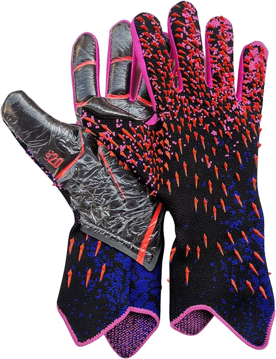 Goalkeeper Gloves, Strong Grip Soccer Goalie Gloves with Finger Protection, Sticky Grip Leather Tight Soccer Gloves