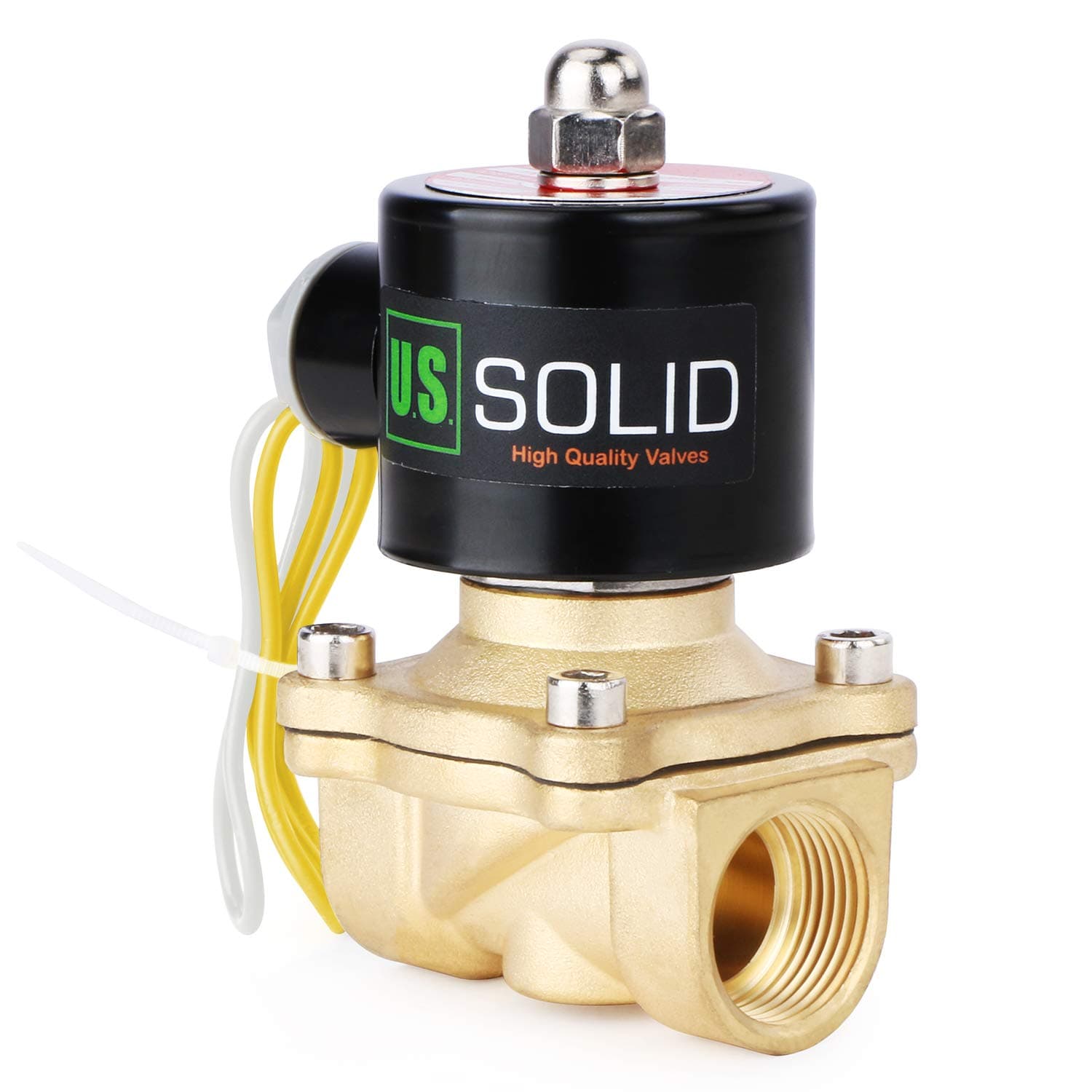 U.S. Solid 3/4" Brass Electric Solenoid Valve 110V AC Normally Closed Non-potable Water, air, Diesel