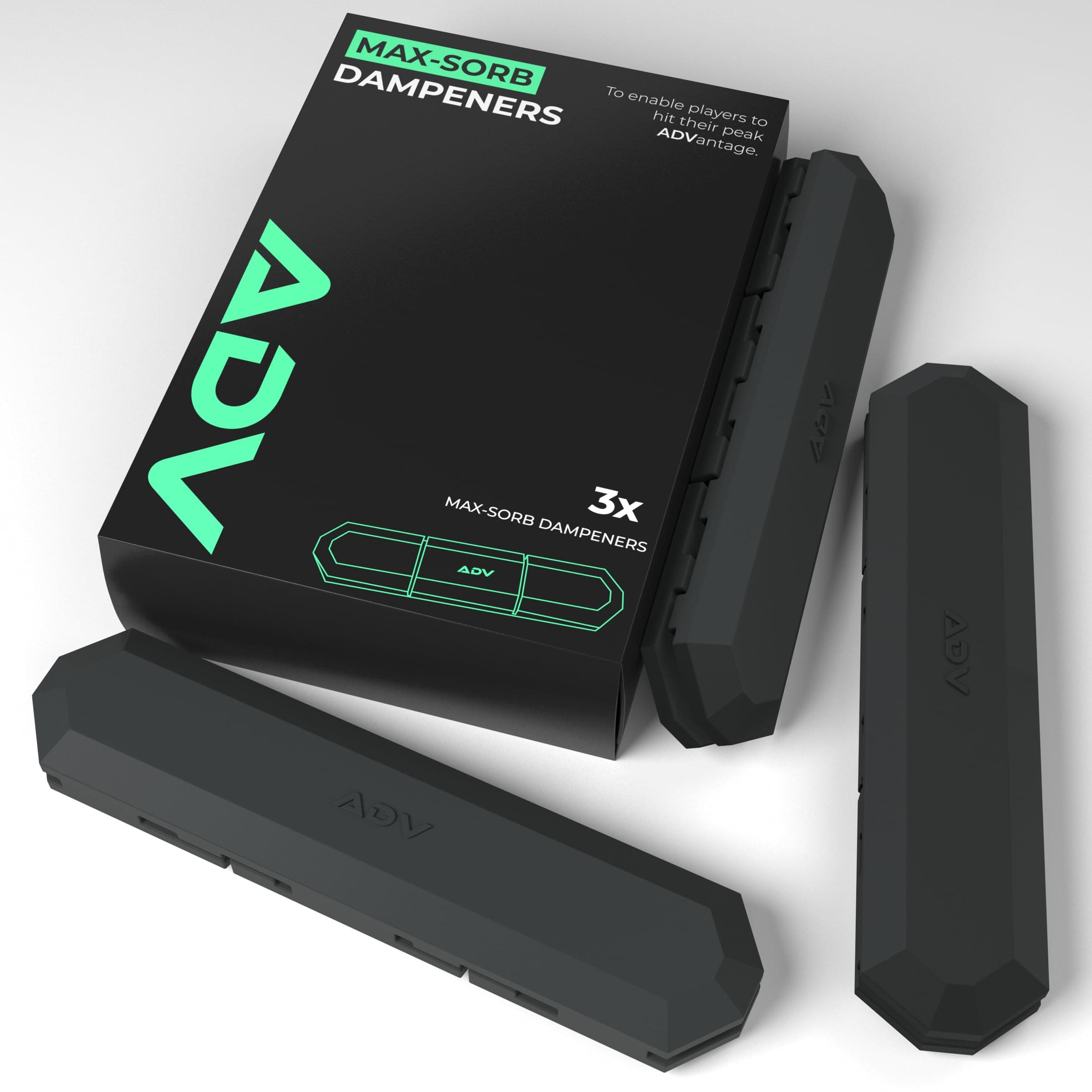 Dampener with Custom Feel - 3 Pack - Racket Shock Absorber to Reduce Vibration, Relieve Symptoms of Injury and Stay on The Racket - Engineered Poly-Silicone Tennis Racket Dampener